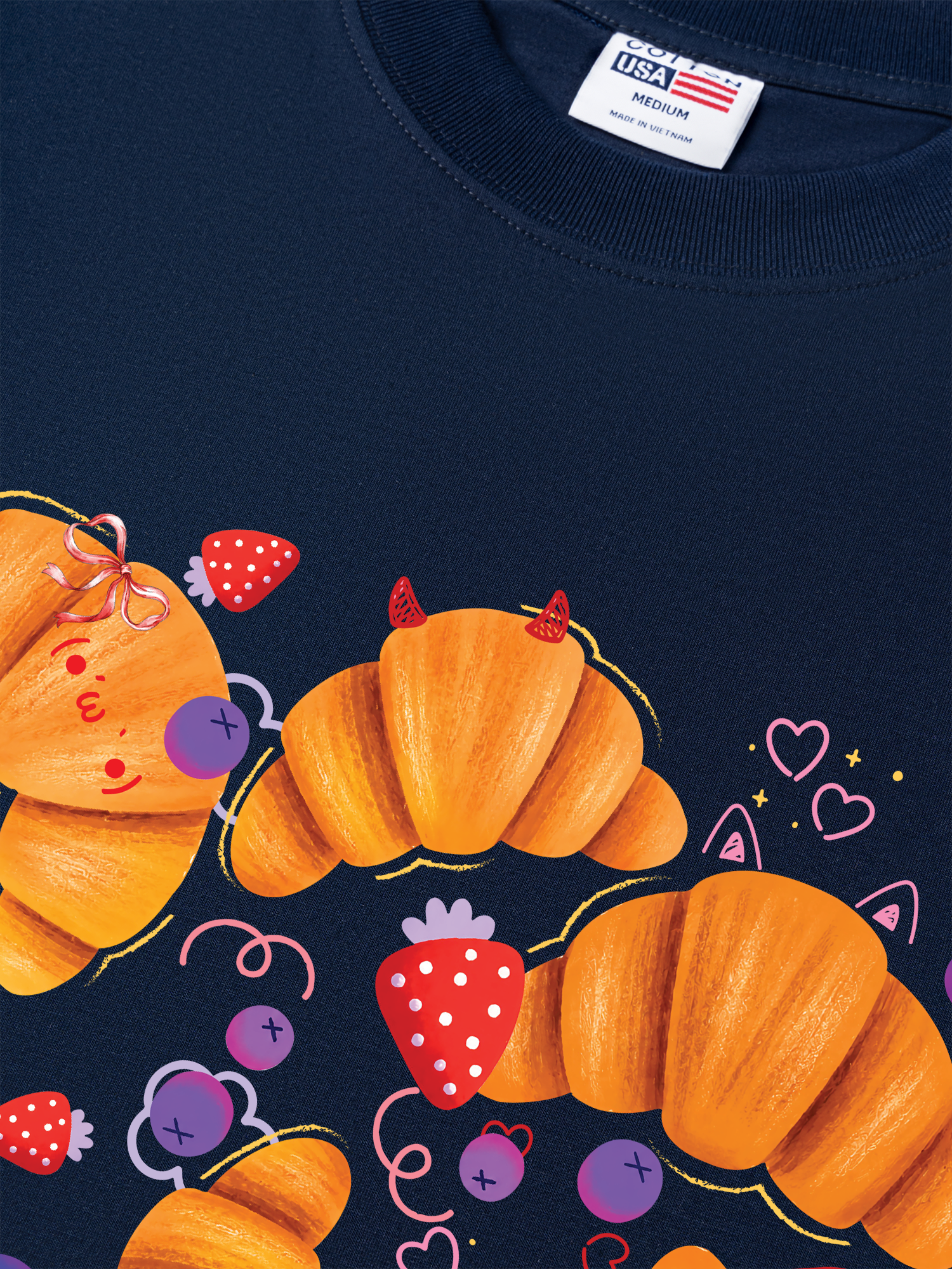 Áo Thun Relaxed Fit Croissant With Blueberries