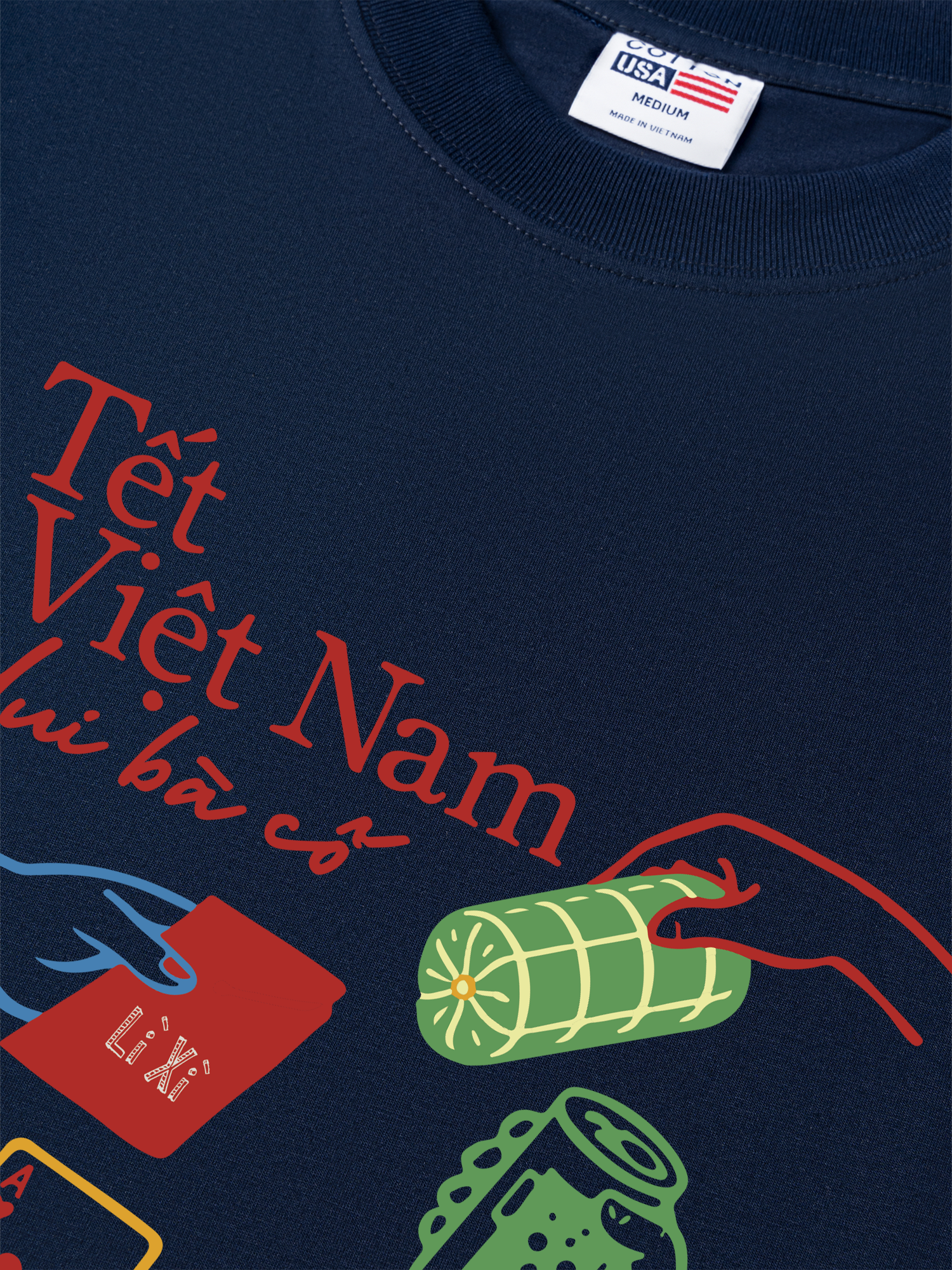 Áo Thun Relaxed Fit Tết Việt Nam Dui Bà Cố