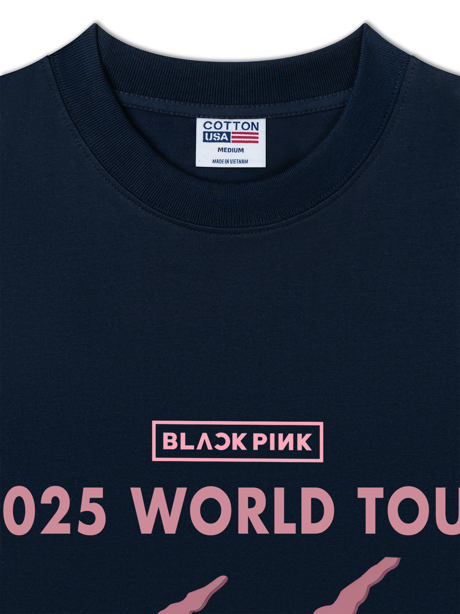 Áo Thun Relaxed Fit Black Pink 2025 World Tour