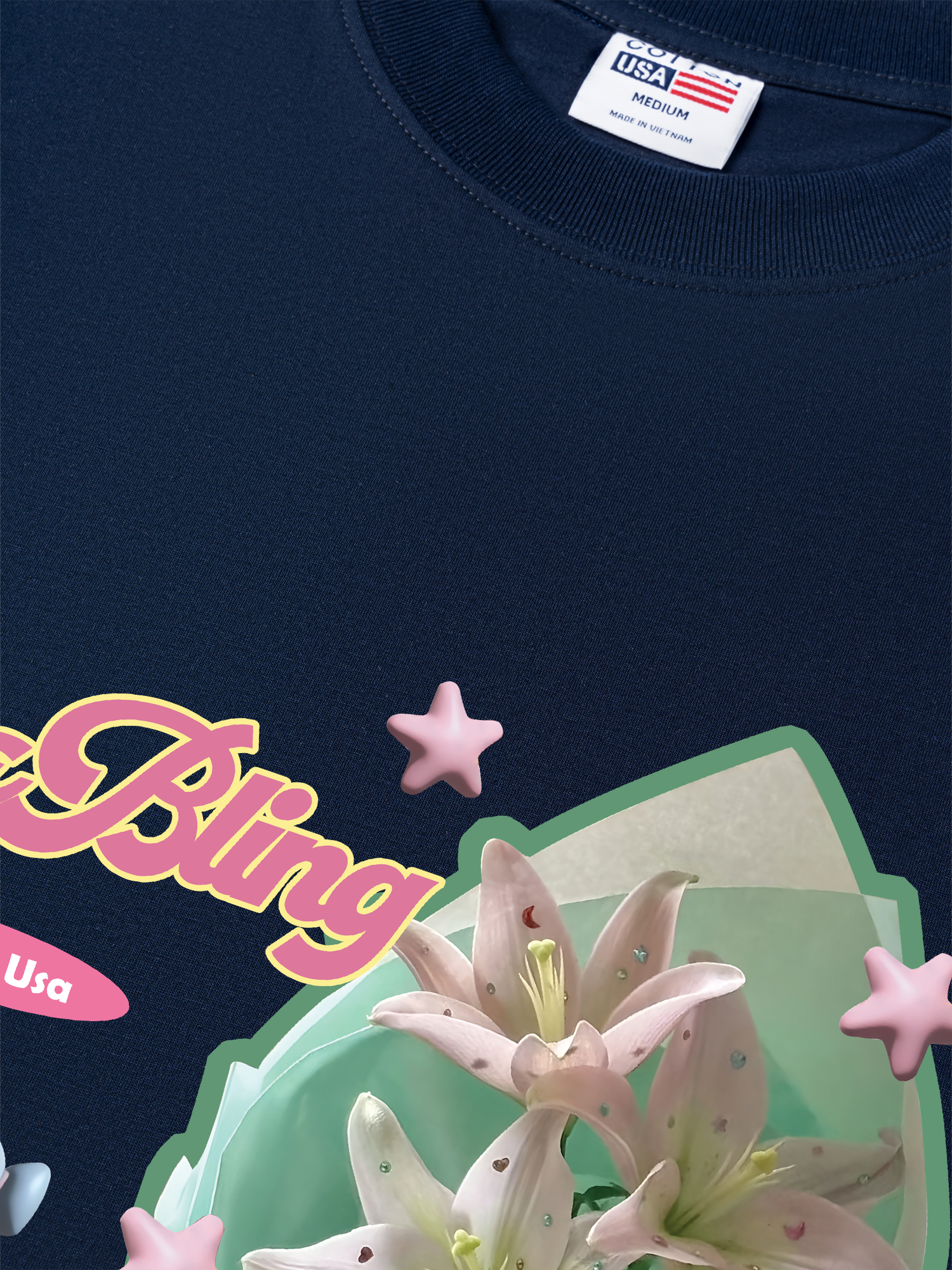 Áo Thun Relaxed Fit Bling The Bling Pink Lily