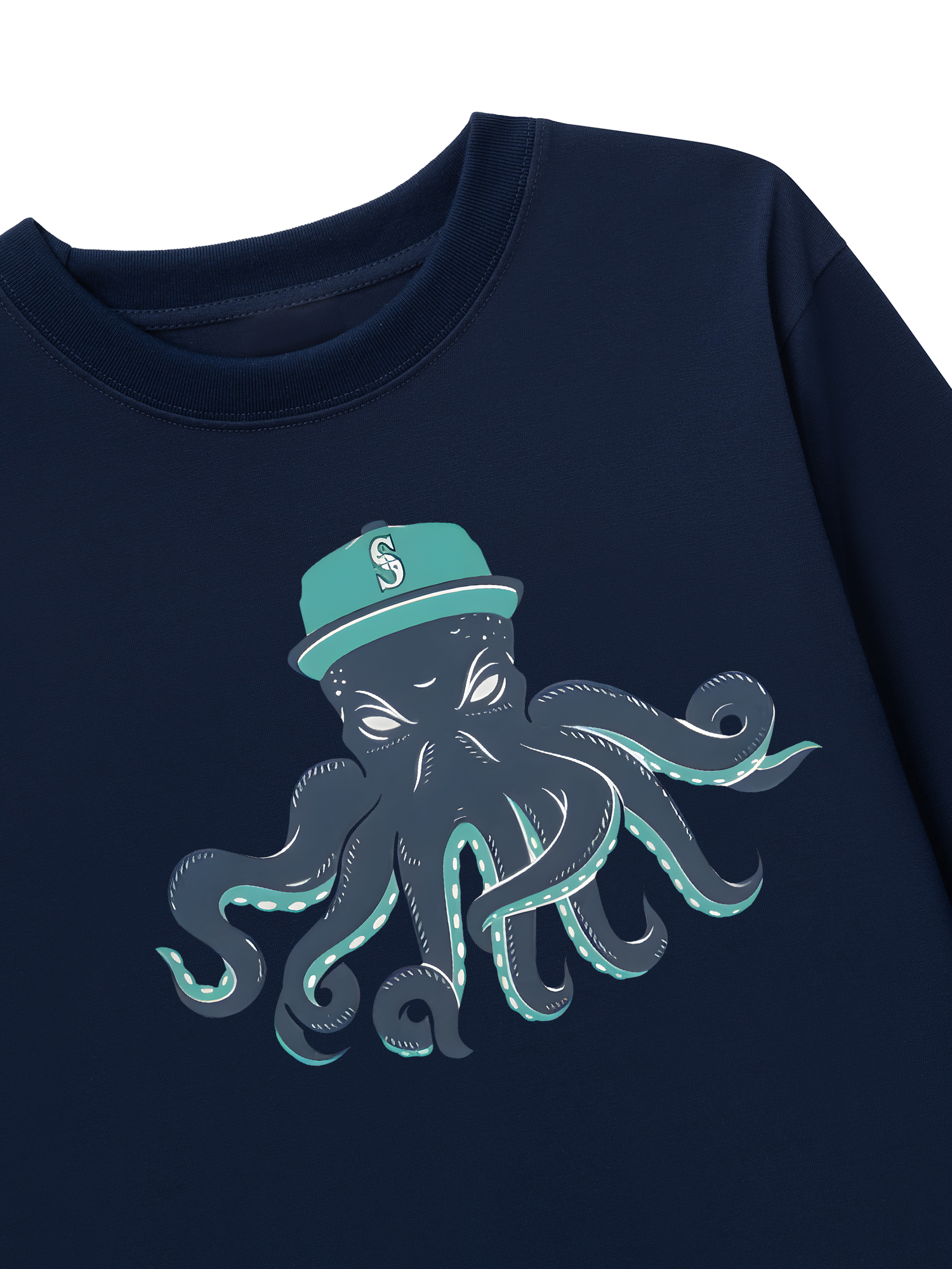 Áo Thun Dài Tay Baseball Green Octopus