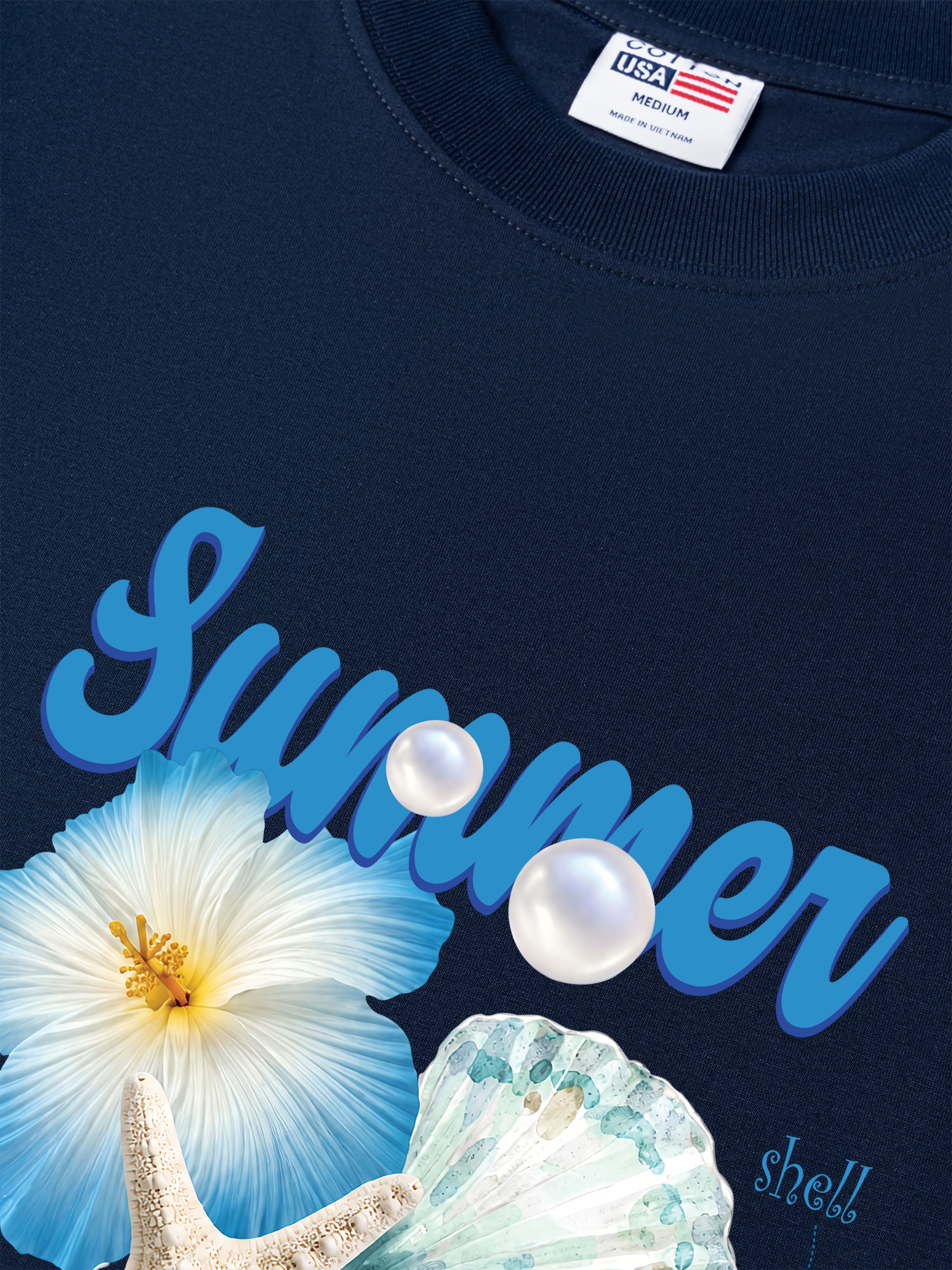Áo Thun Relaxed Fit Tshirt Tropical Summer, Shell, Starfish