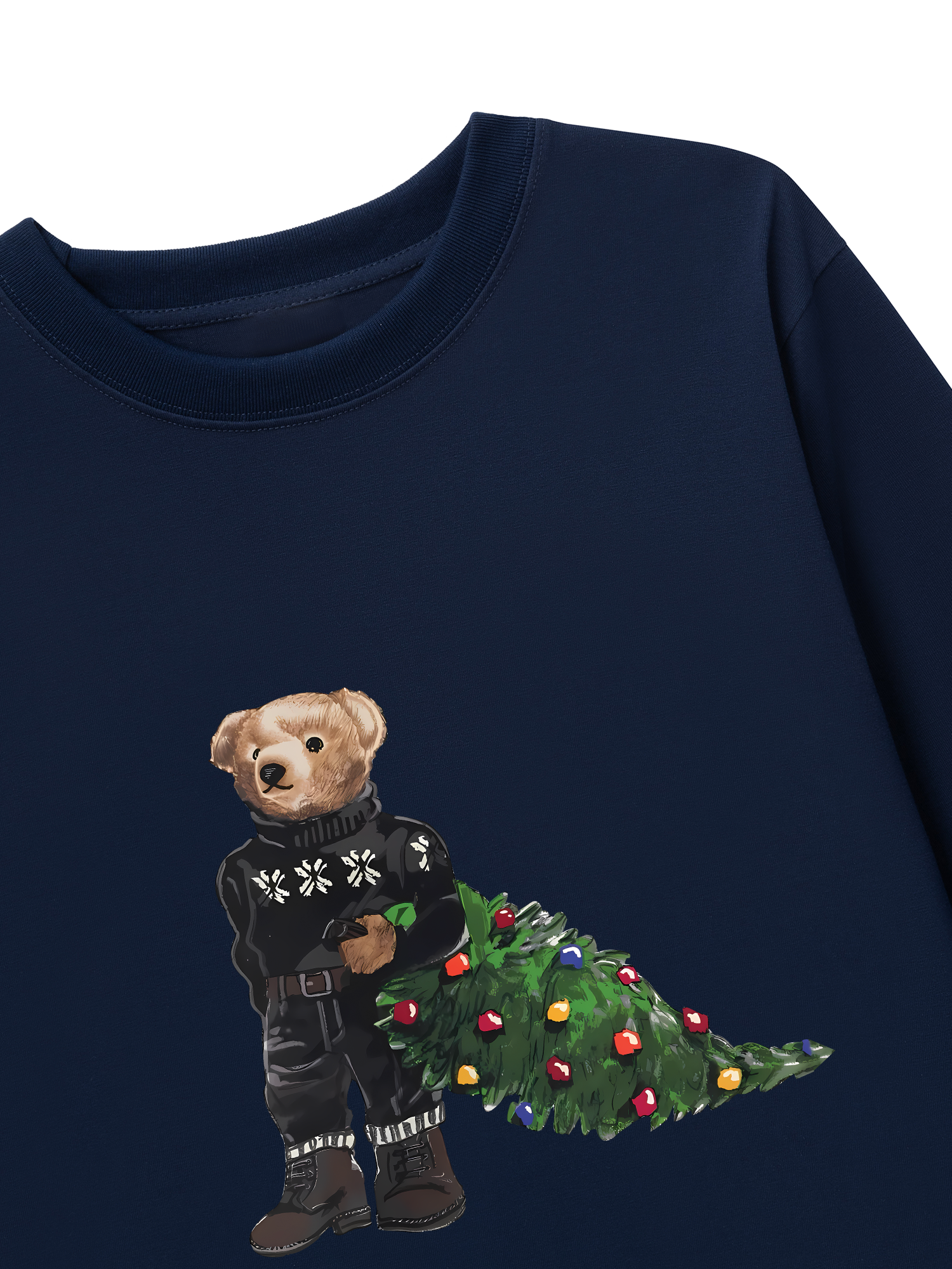 Áo Thun Dài Tay Bear With Xmas Tree