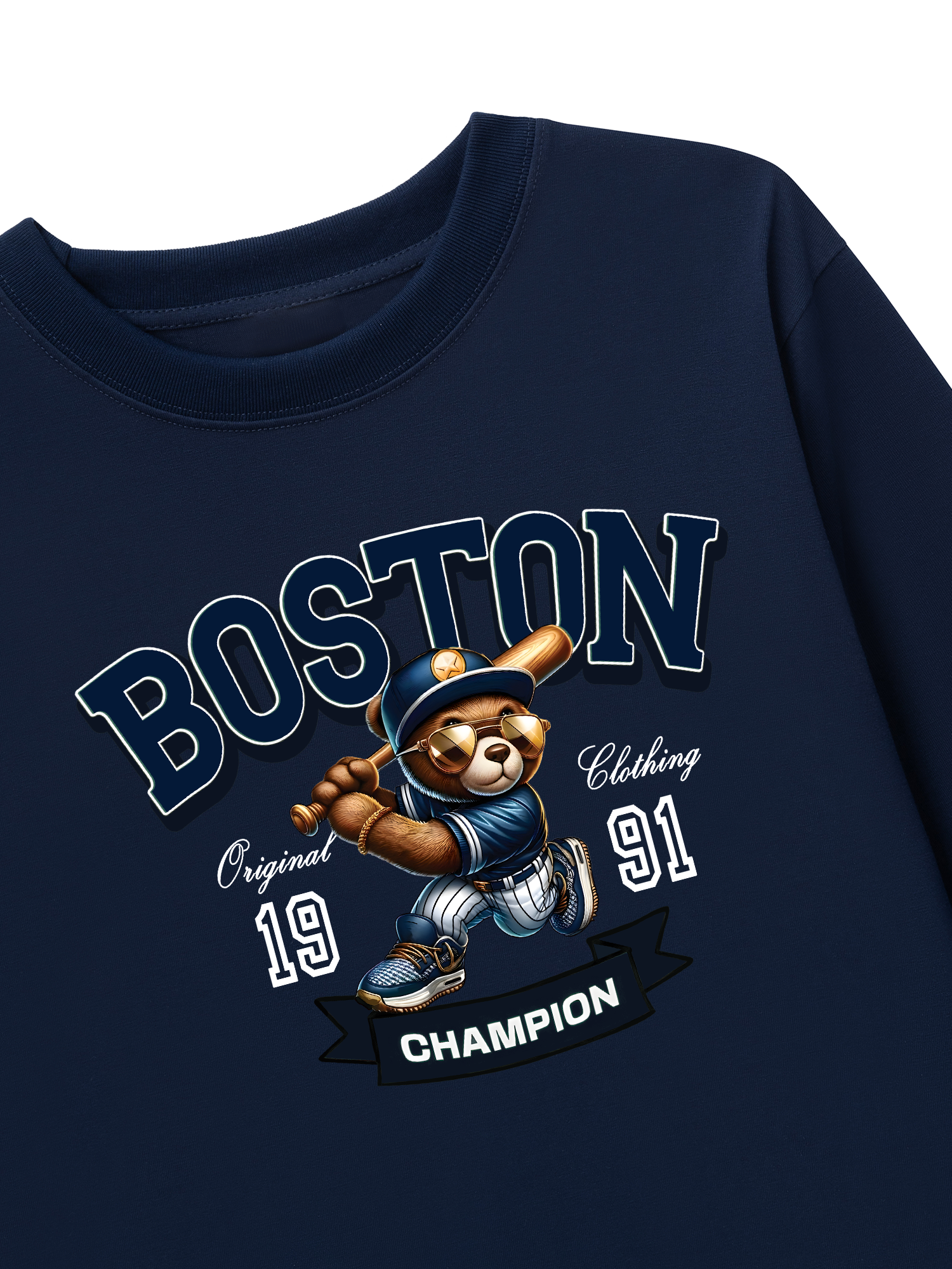 Áo Thun Dài Tay Baseball Boston Teddy