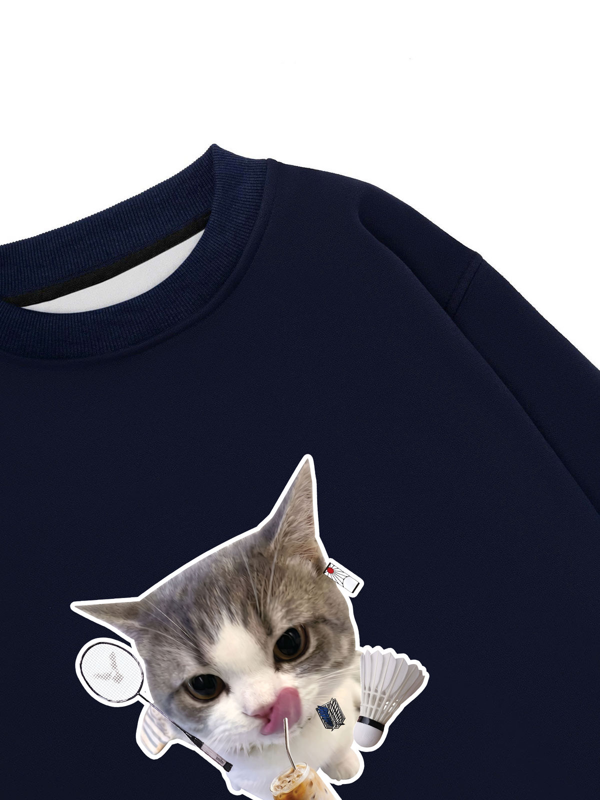 Áo Sweater Nỉ Hai Da Badminton Cute Cat