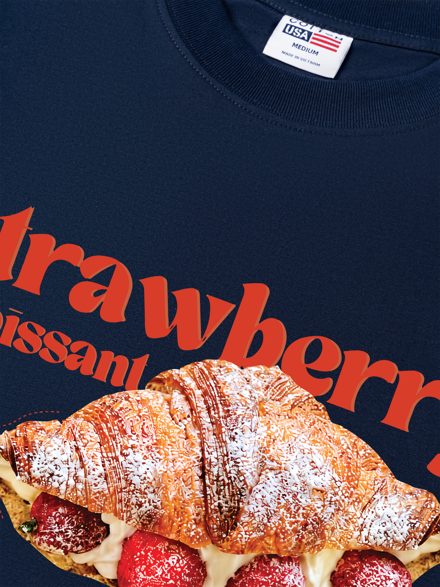Áo Thun Relaxed Fit Yummy Mood Strawberry Croissant