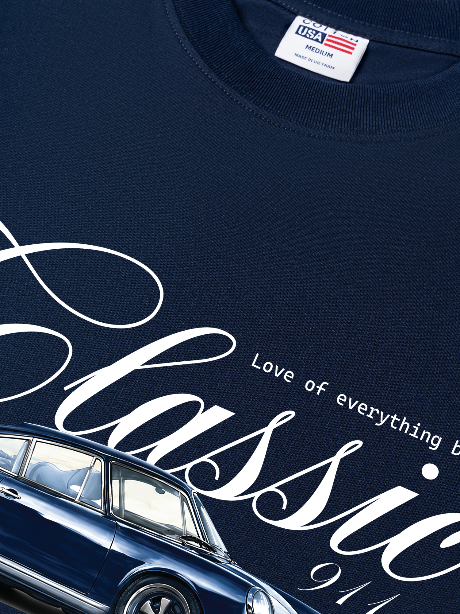 Áo Thun Relaxed Fit  Car Love Of Everything Blue Classic 911