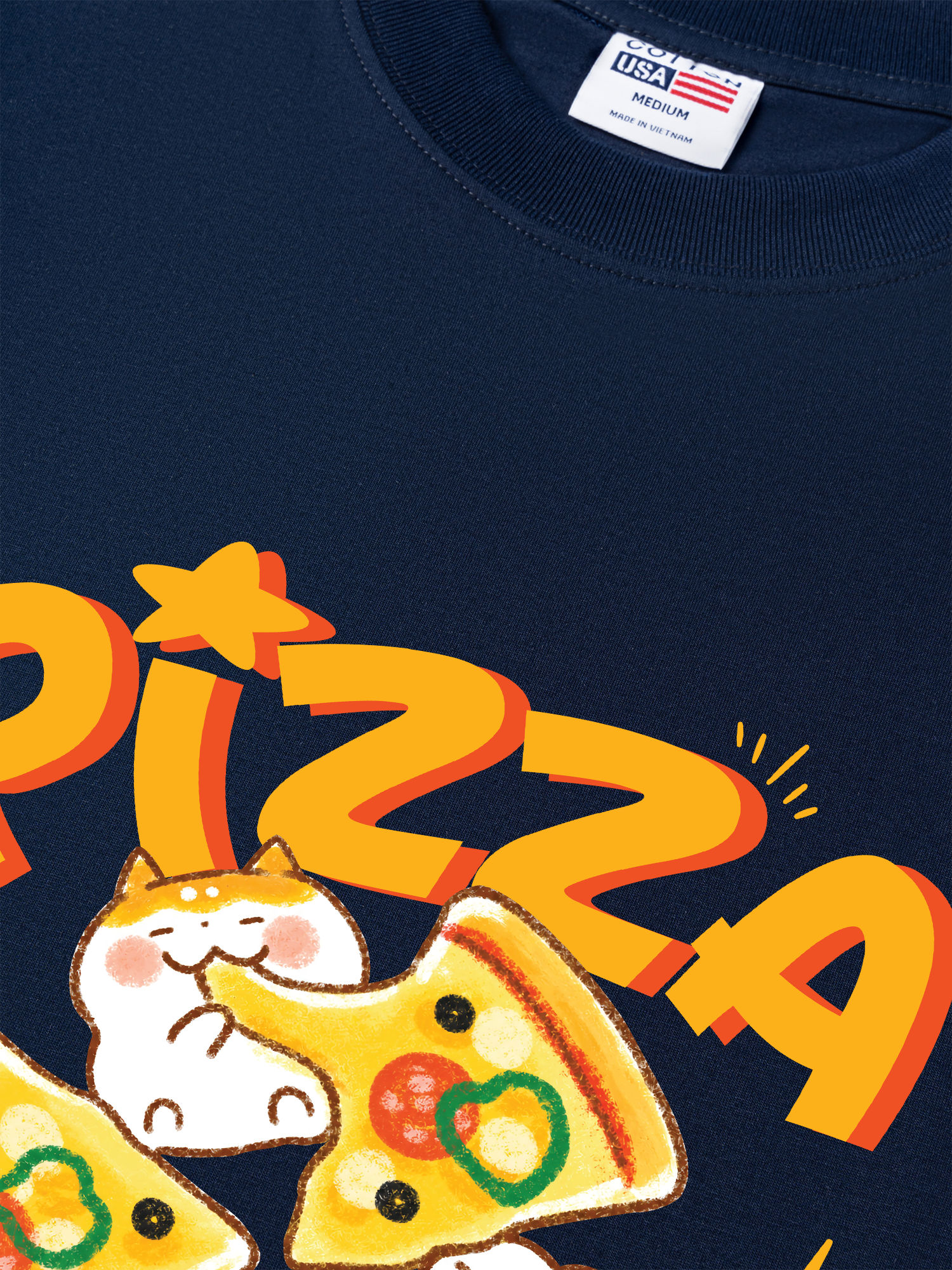Áo Thun Relaxed Fit Yummy Mood Pizza