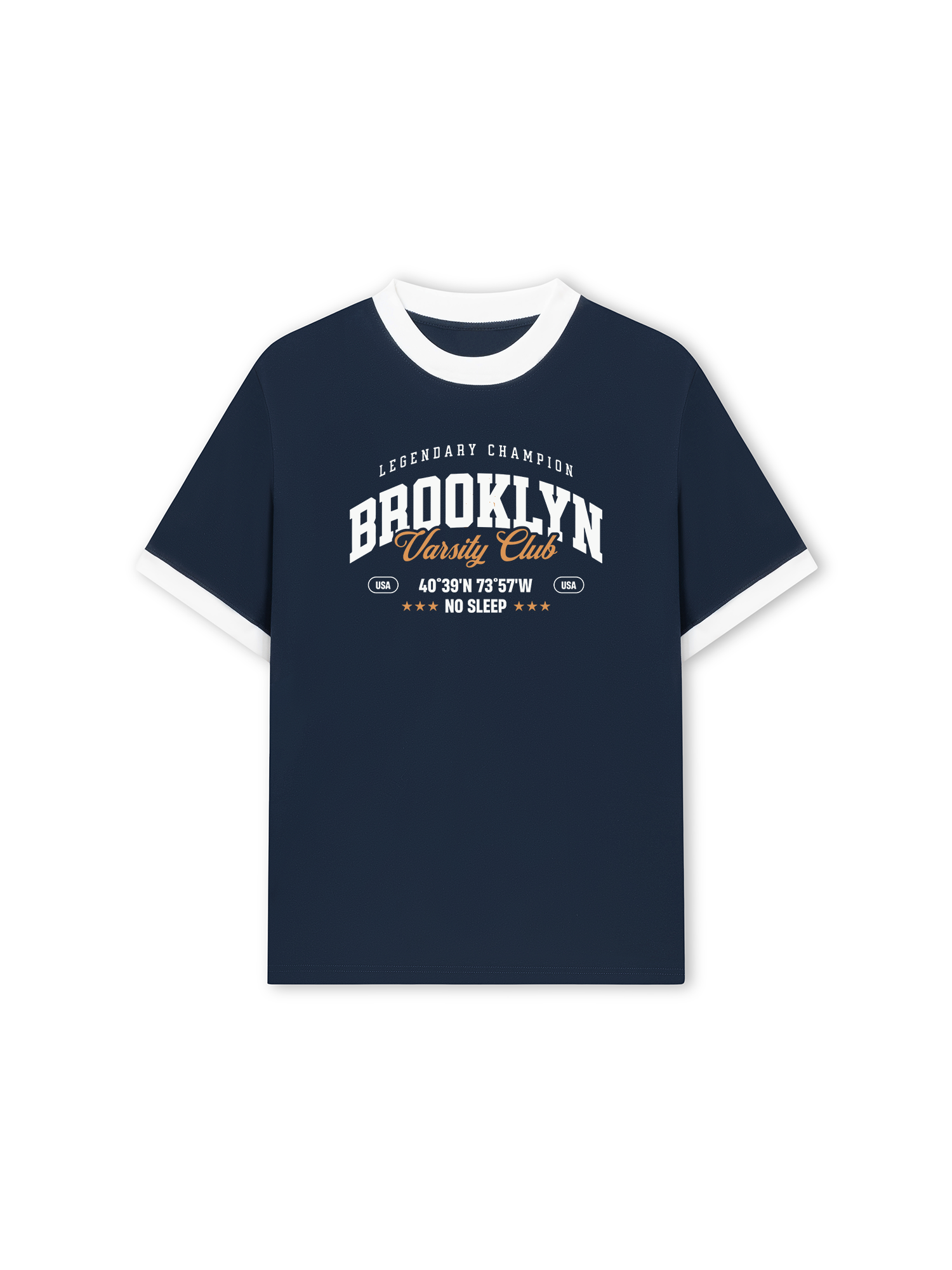 Áo Thun Ringer Relaxed Fit City Brooklyn Varsity Club