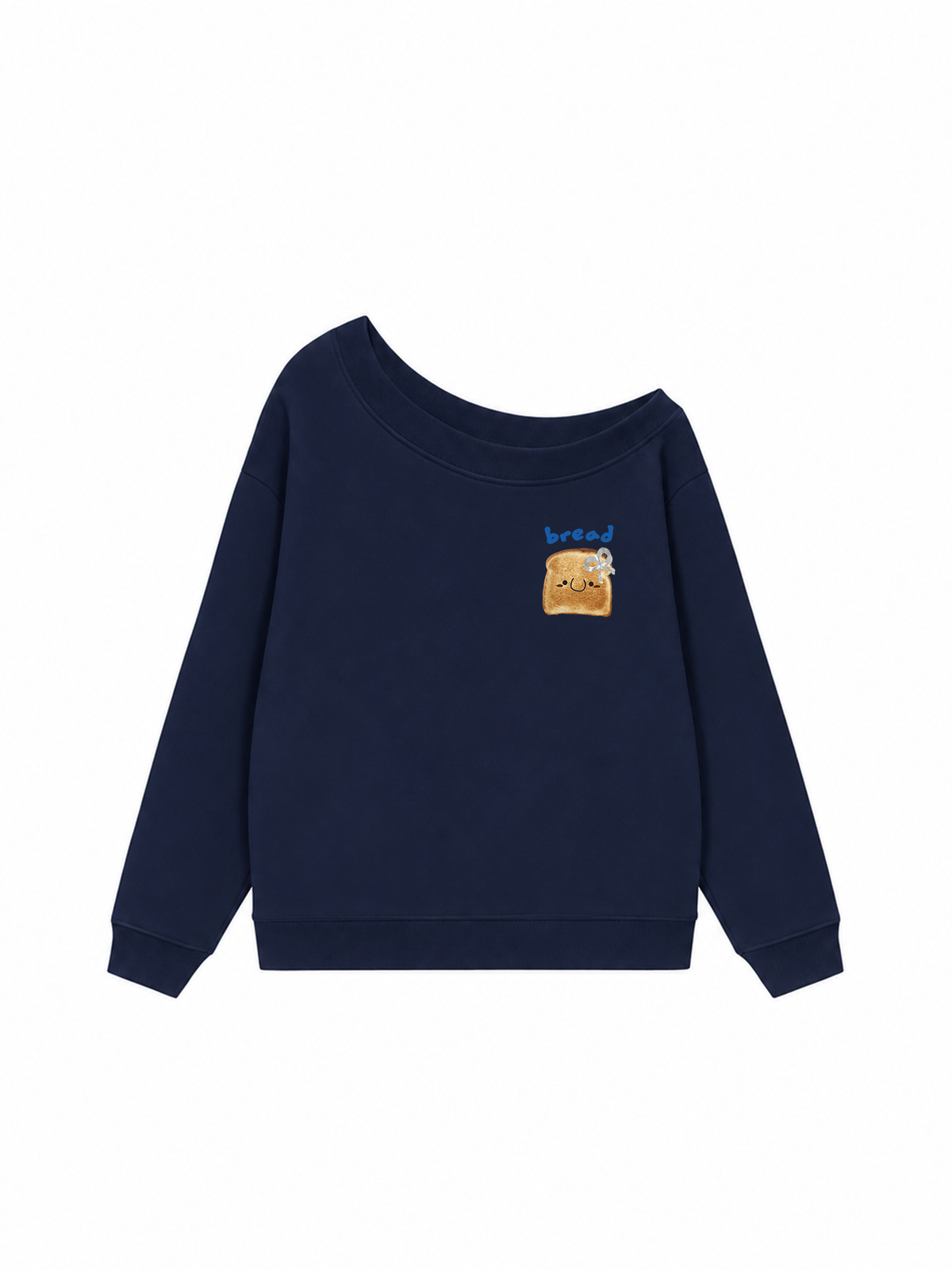 Áo Sweater Lệch Vai Nỉ Hai Da  Bread With Bow