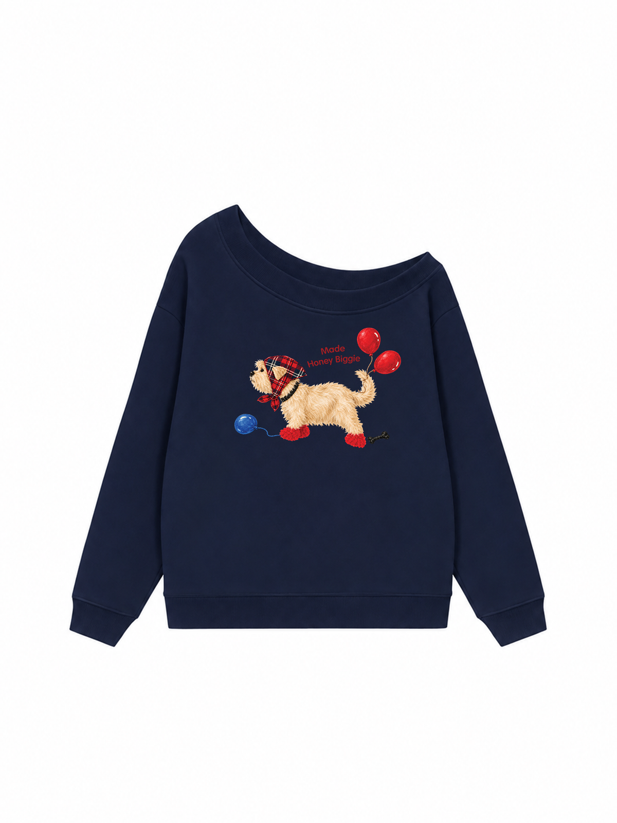 Áo Sweater Lệch Vai Nỉ Hai Da Made Honey Biggie