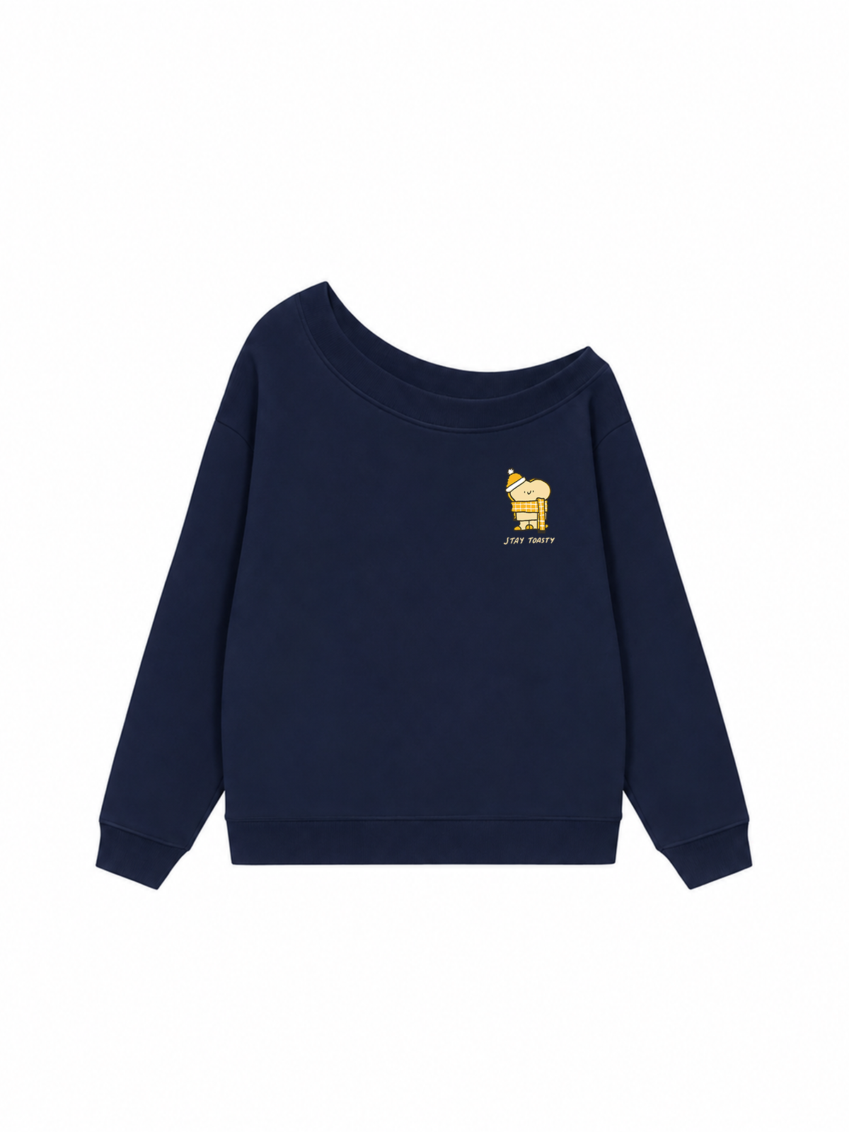 Áo Sweater Lệch Vai Nỉ Hai Da  Stay Toasty