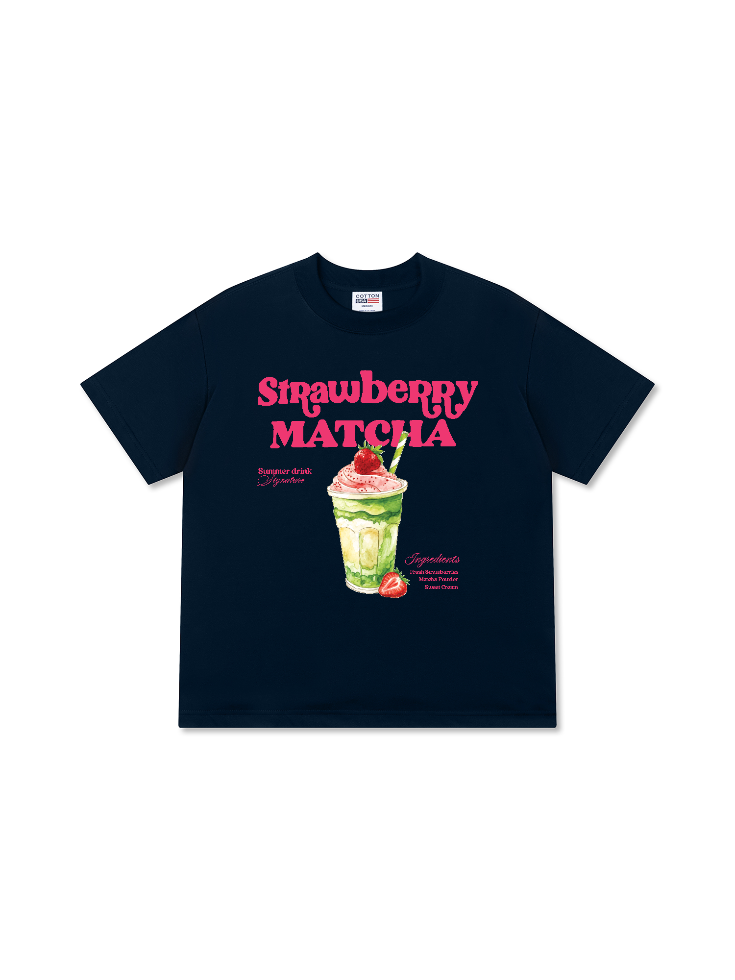 Áo Thun Relaxed Fit Daily Cup Strawberry Matcha