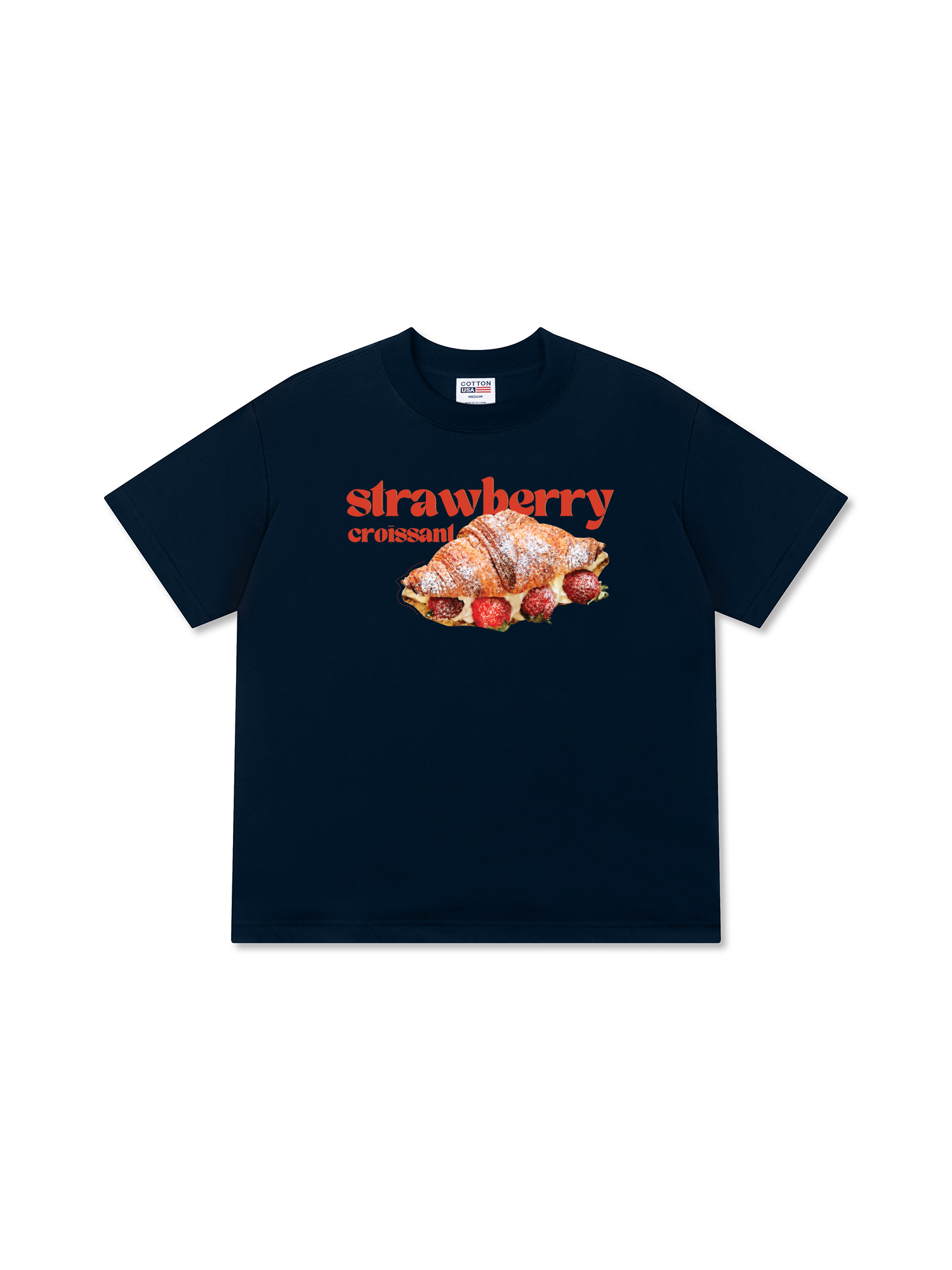 Áo Thun Relaxed Fit Yummy Mood Strawberry Croissant