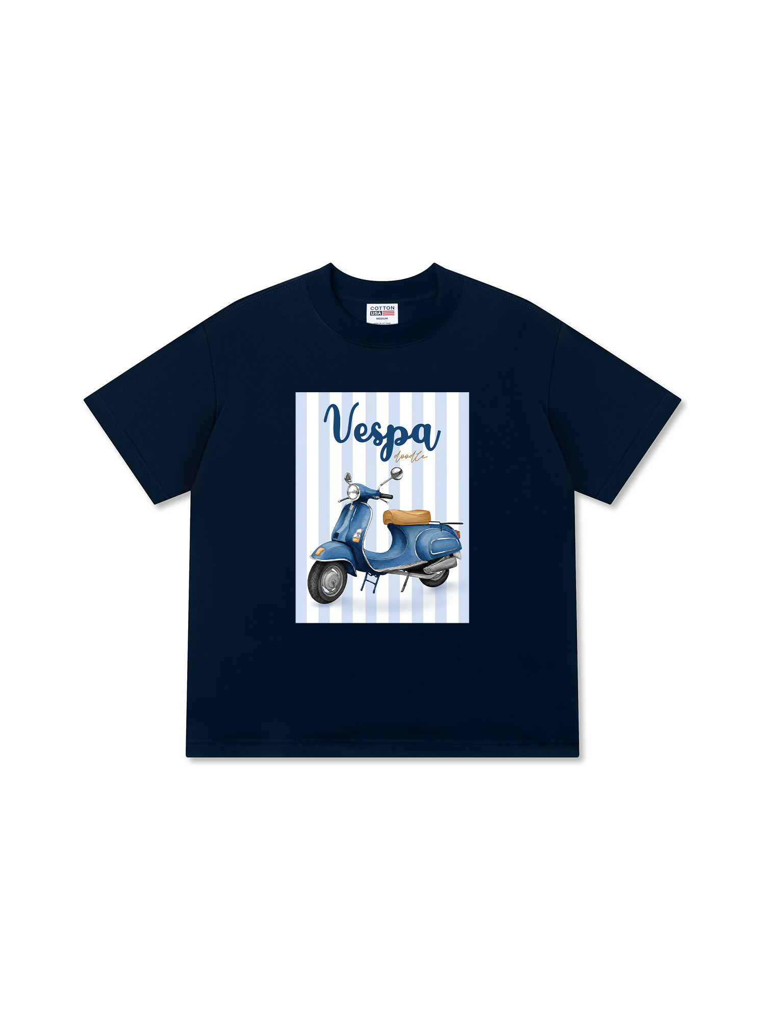 Áo Thun Relaxed Fit Motobike Vespa Doodle