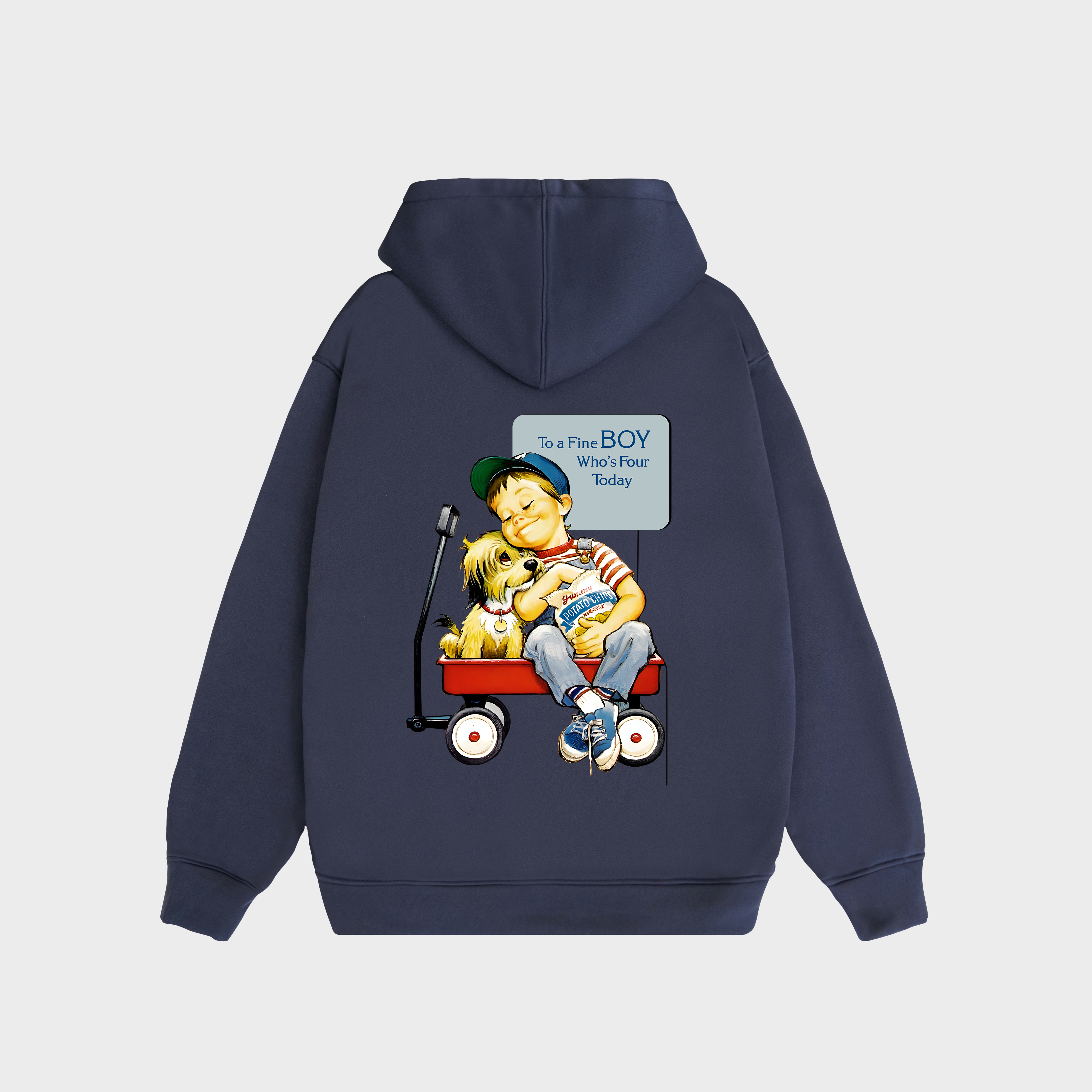 TO A FINE BOY WHO'S FOUR TODAY HOODIE / NAVY