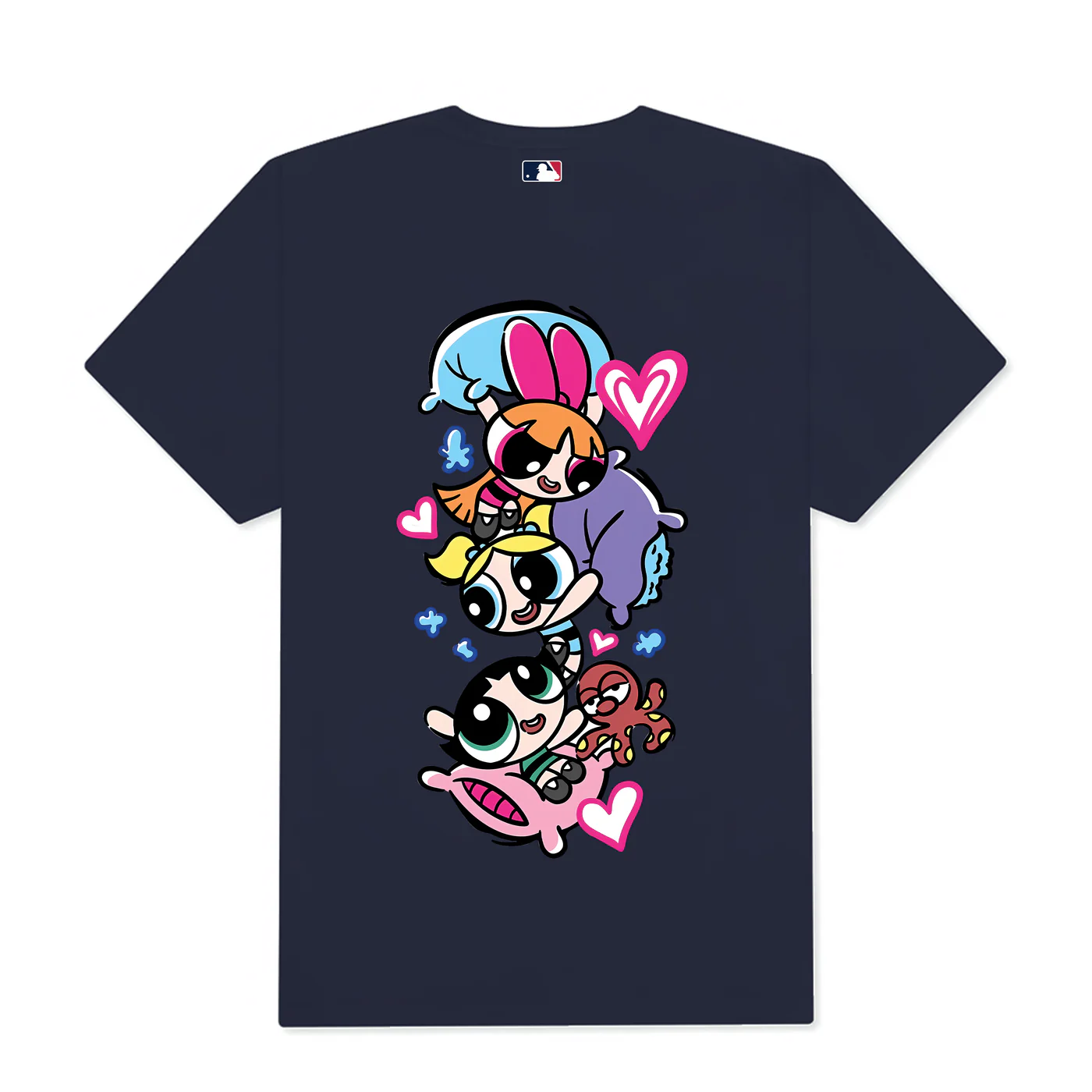 Flash Sale MLB The Powerpuff Girls Heart Pink T-Shirt