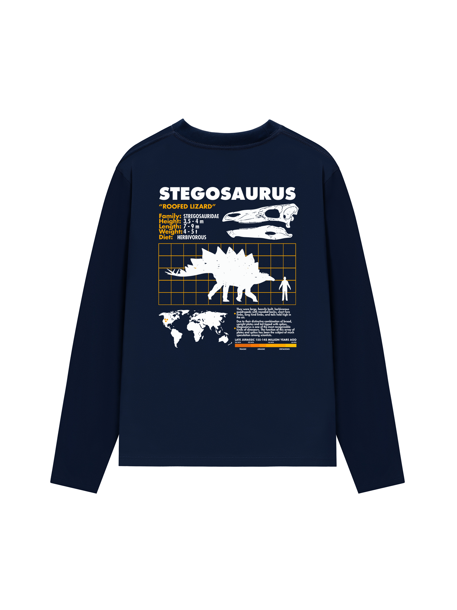 Áo Thun Dài Tay Wild Life Analysis Table Stegosaurus
