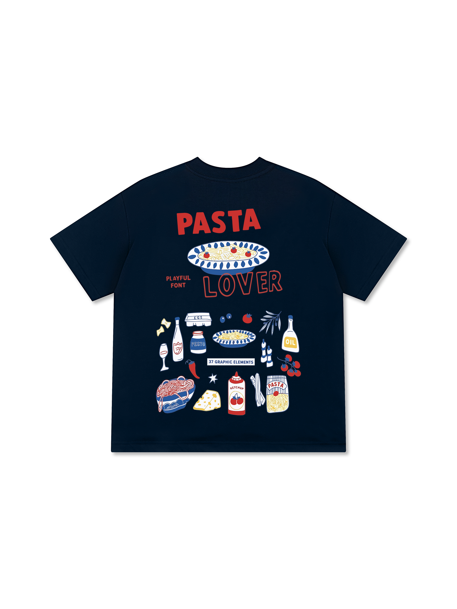 Áo Thun Relaxed Fit Yummy Mood Pasta Lover