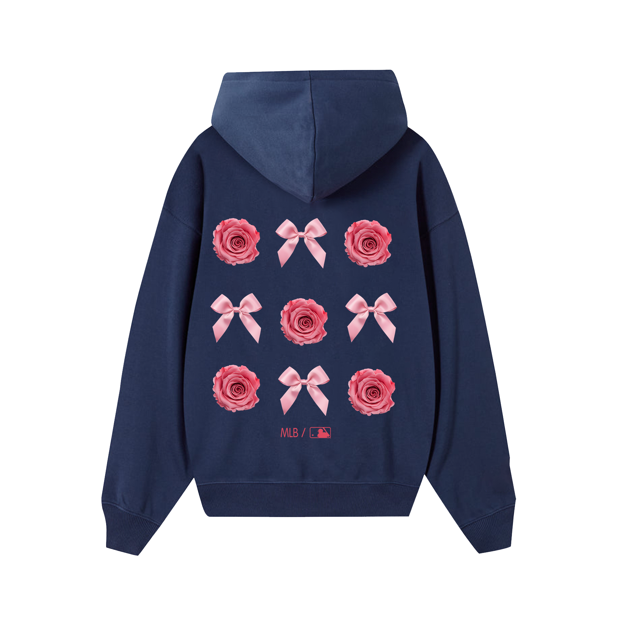 MLB  Floral Pink Rose Ribbon Hoodie