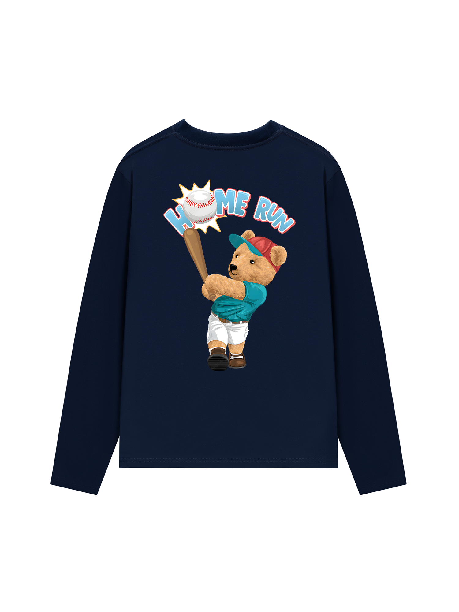 Áo Thun Dài Tay Baseball Home Run Teddy Bear