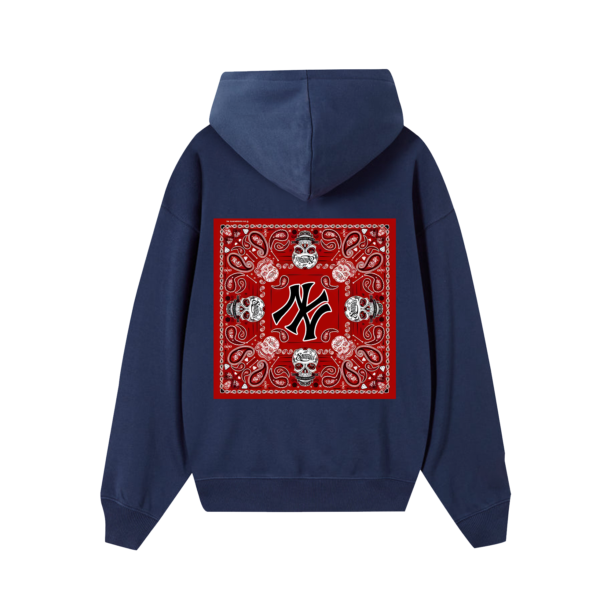 MLB Floral Red Bandana Skull Hoodie