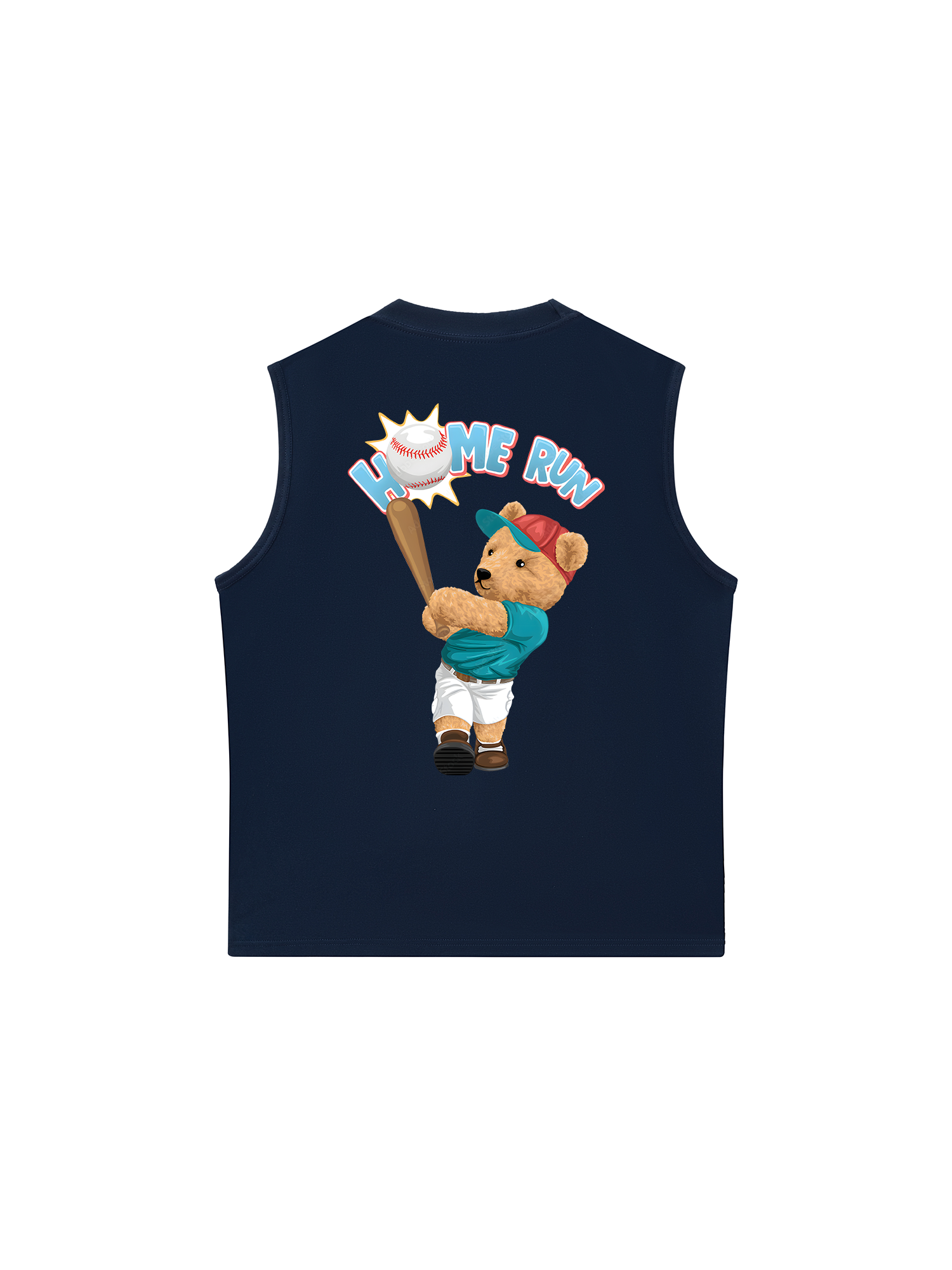 Áo Ba Lỗ Relaxed Fit Baseball Home Run Teddy Bear