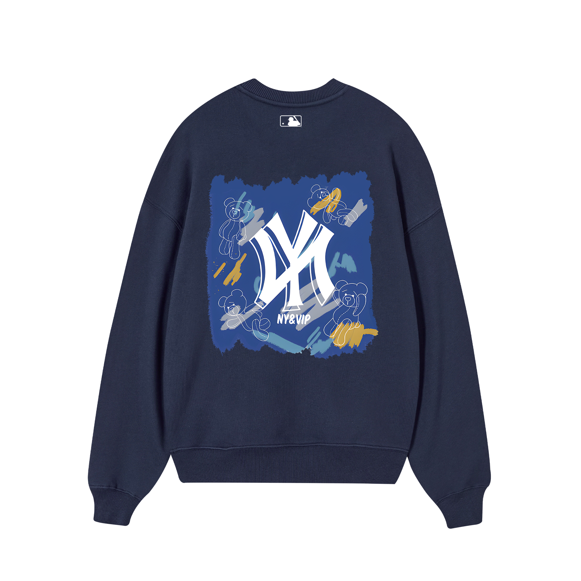 MLB Floral Teddy Bear Bleached Color Sweater