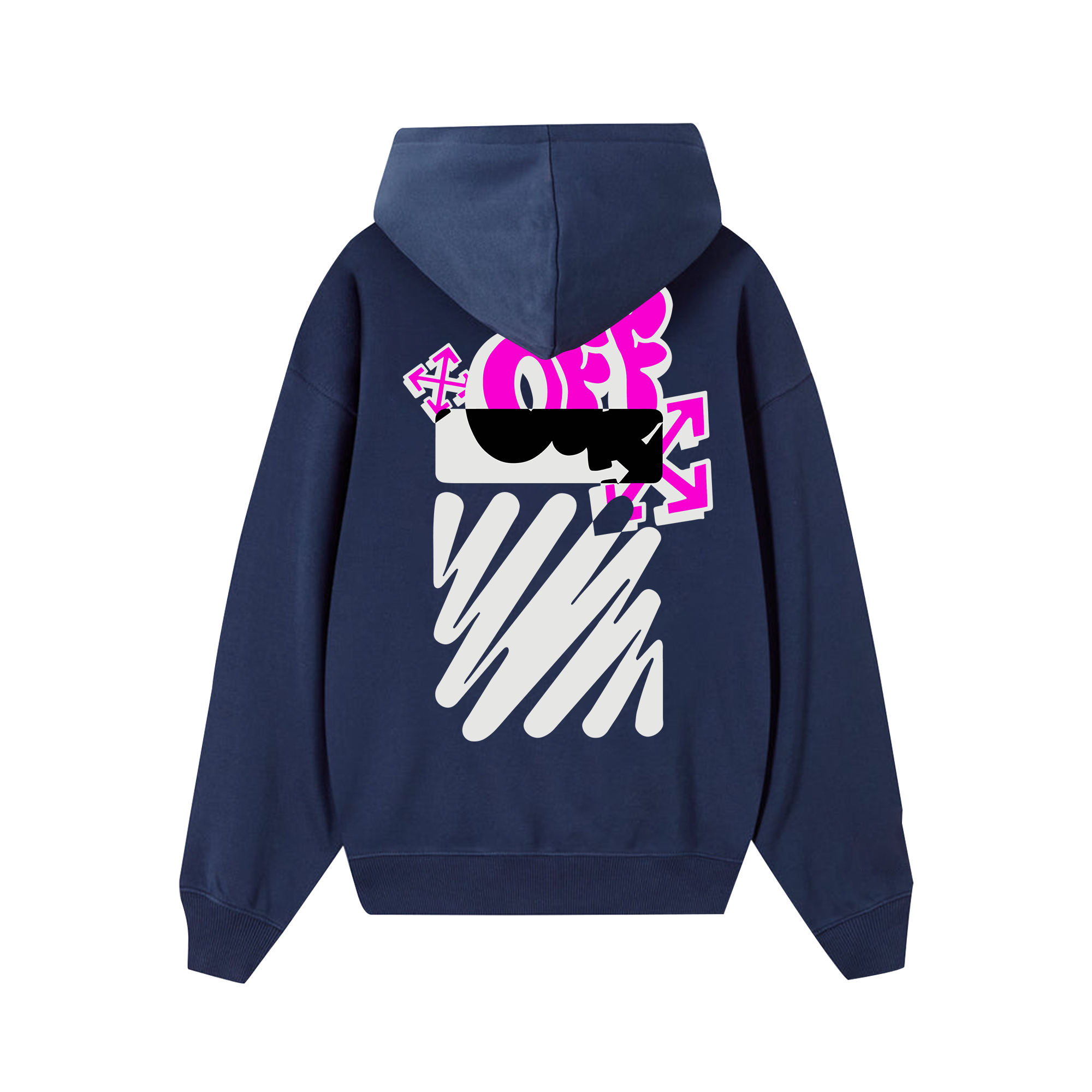 Off White Pink Typo Grafity Hoodie