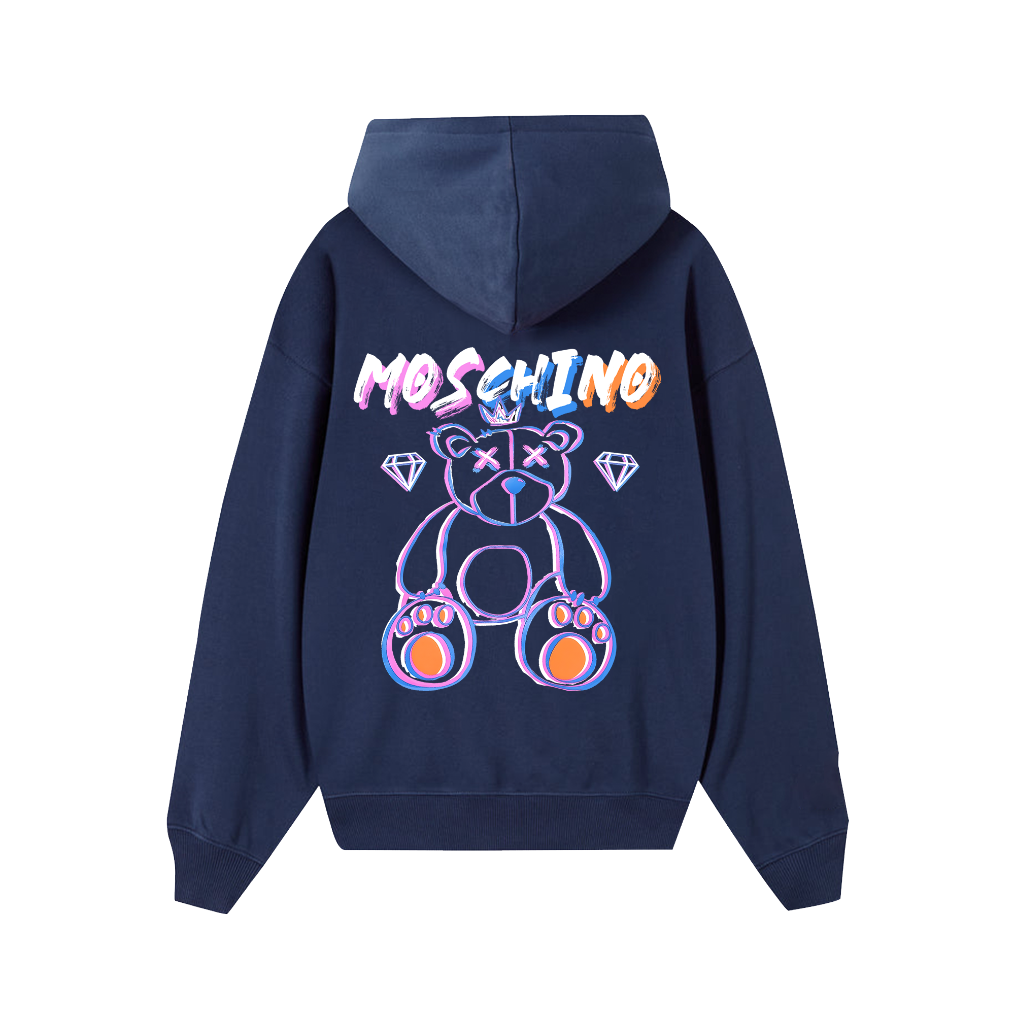 Moschino Blue Pink Bear Hoodie