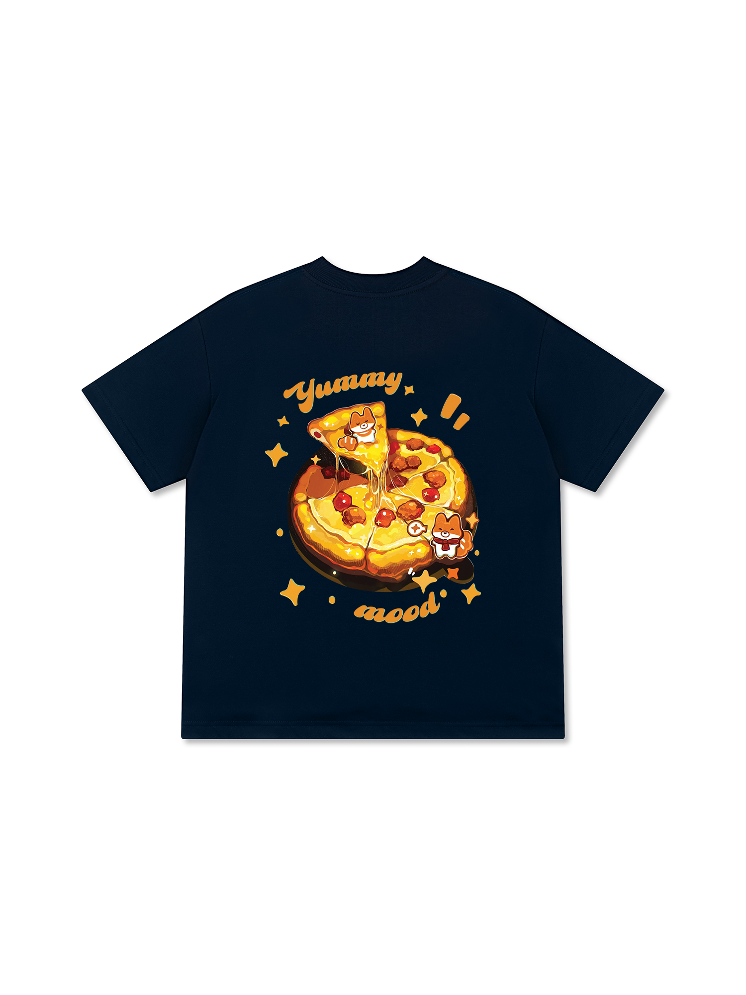 Áo Thun Relaxed Fit Yummy Mood Cute Puppy Pizza