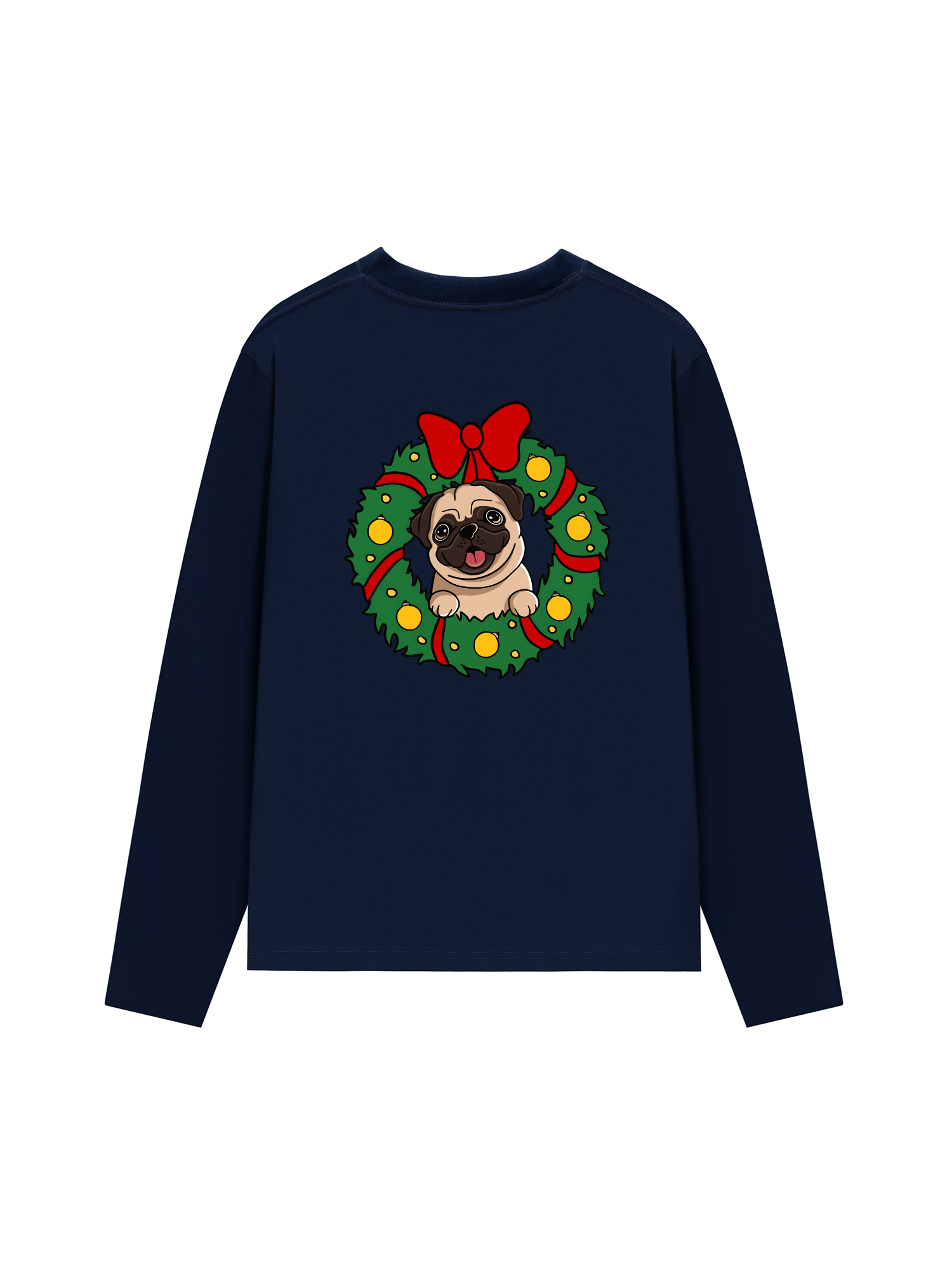 Áo Thun Dài Tay Pug In A Wreath