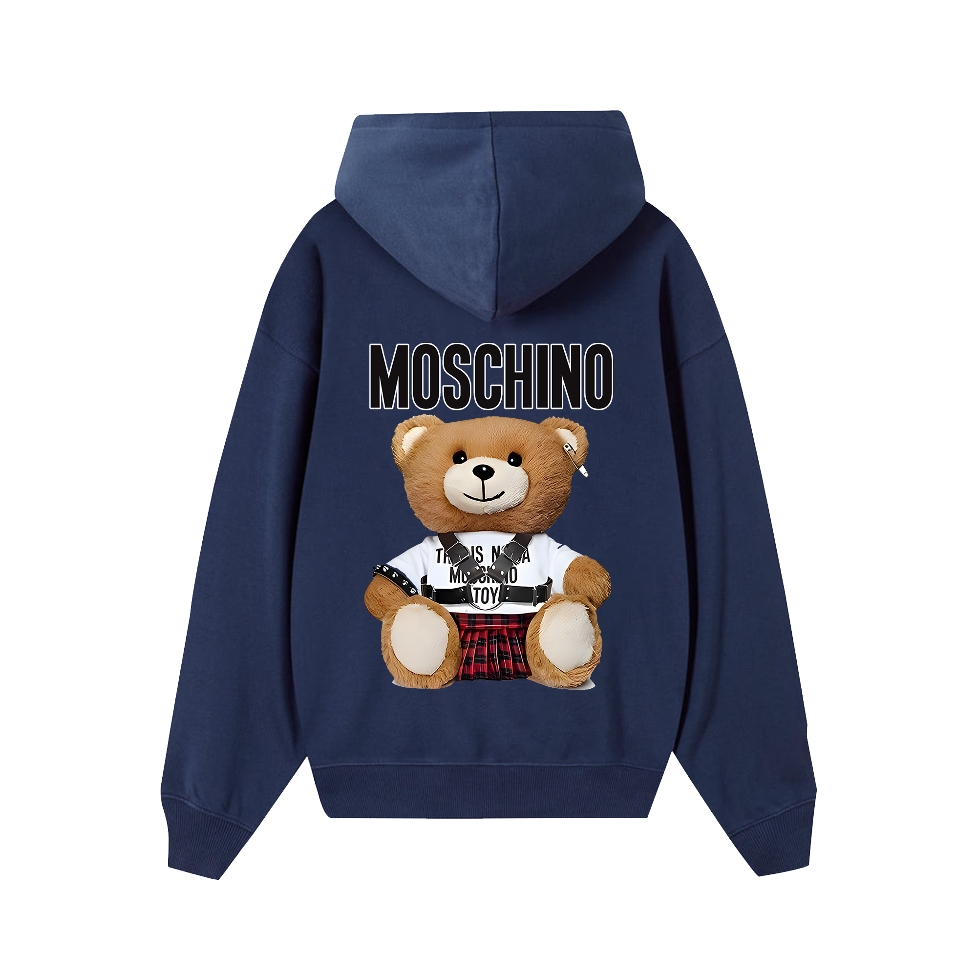 Moschino Plaid Bear Hoodie