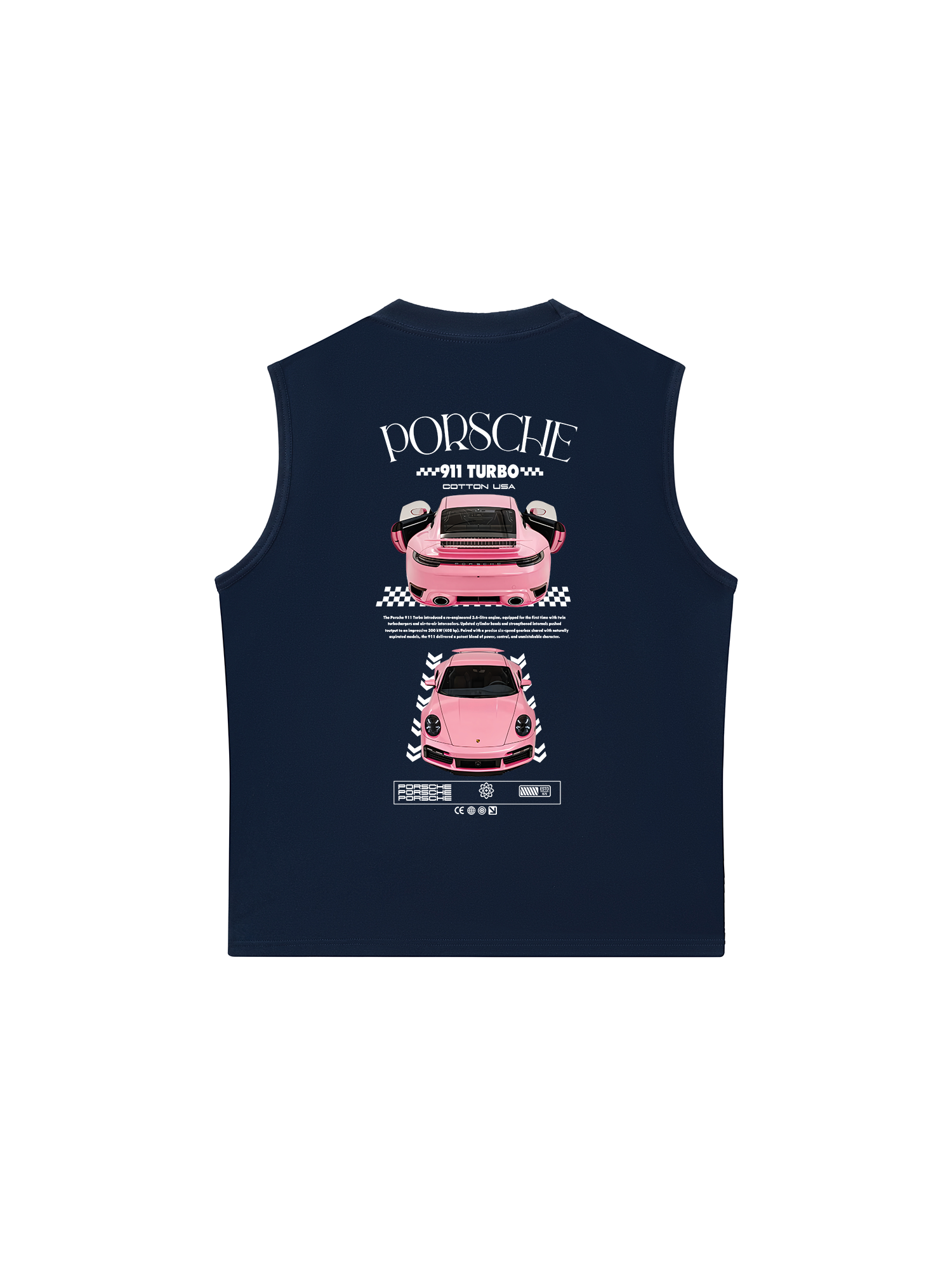 Áo Ba Lỗ Relaxed Fit Pink Porsche 911 Turbo