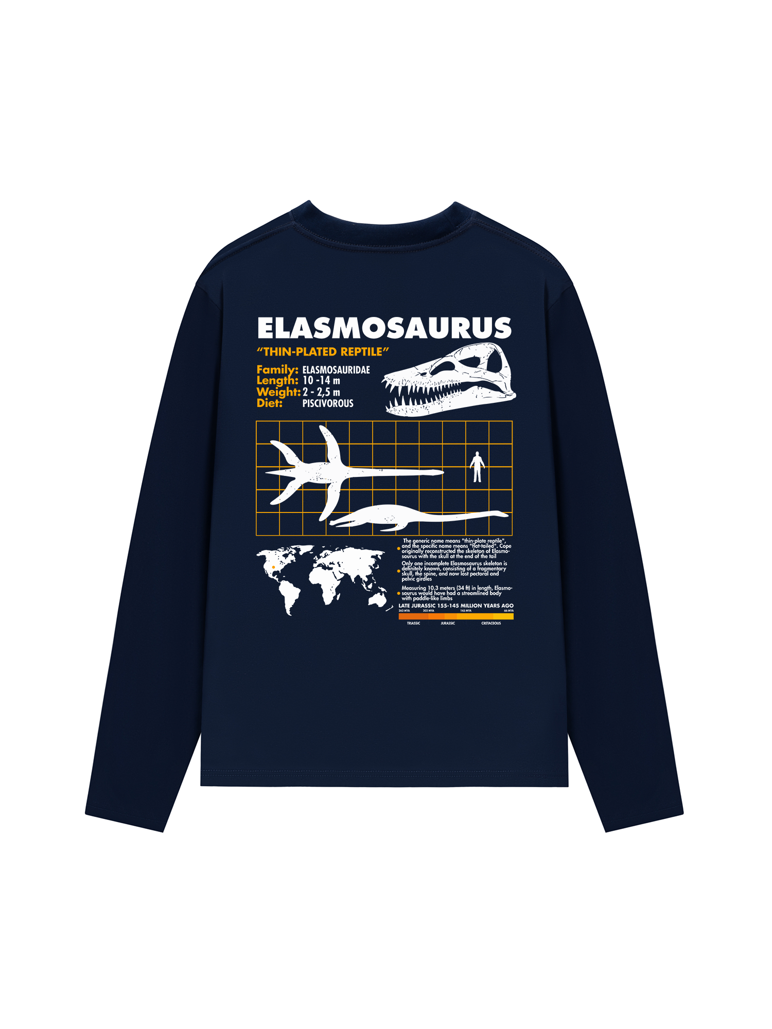 Áo Thun Dài Tay Wild Life Analysis Table Elasmosaurus