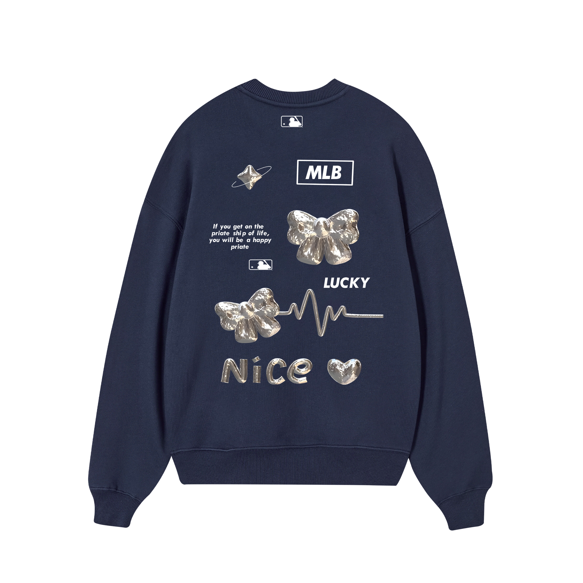 MLB Floral Silver Ribbon Sweater