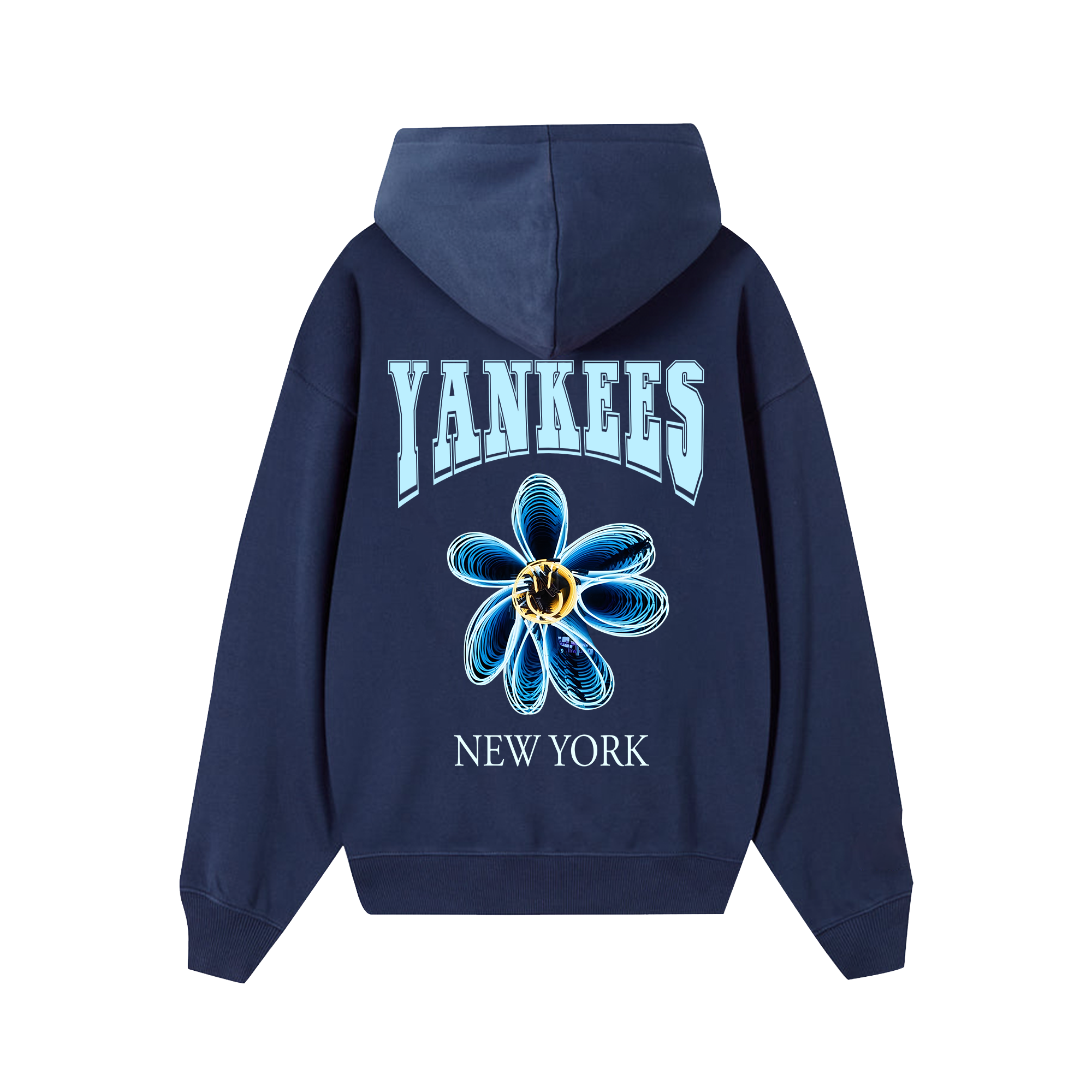 MLB Floral New York Yankees Flash Light Flower Hoodie