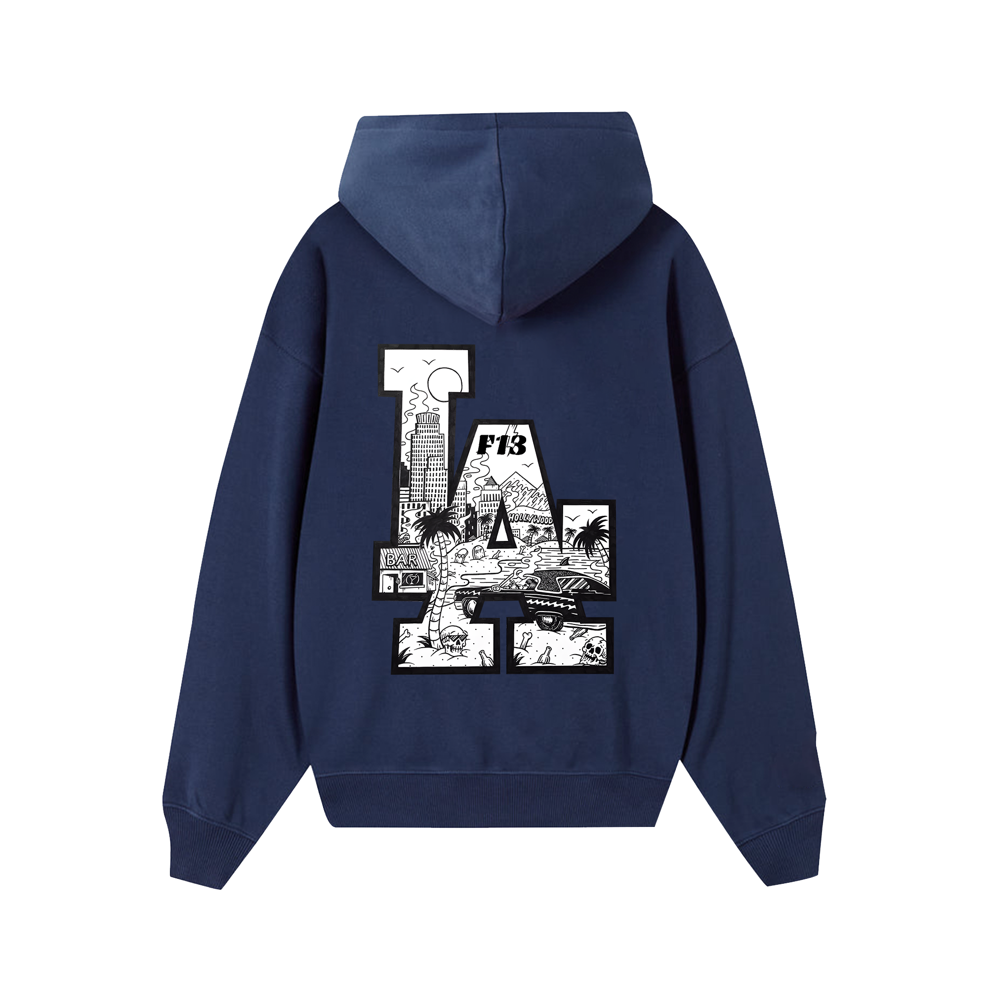 MLB Floral LA Beach Black And White Hoodie