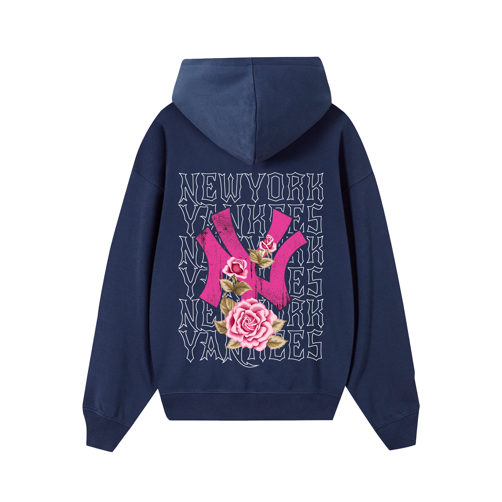 MLB Floral Pink Rose New York Yankees Hoodie