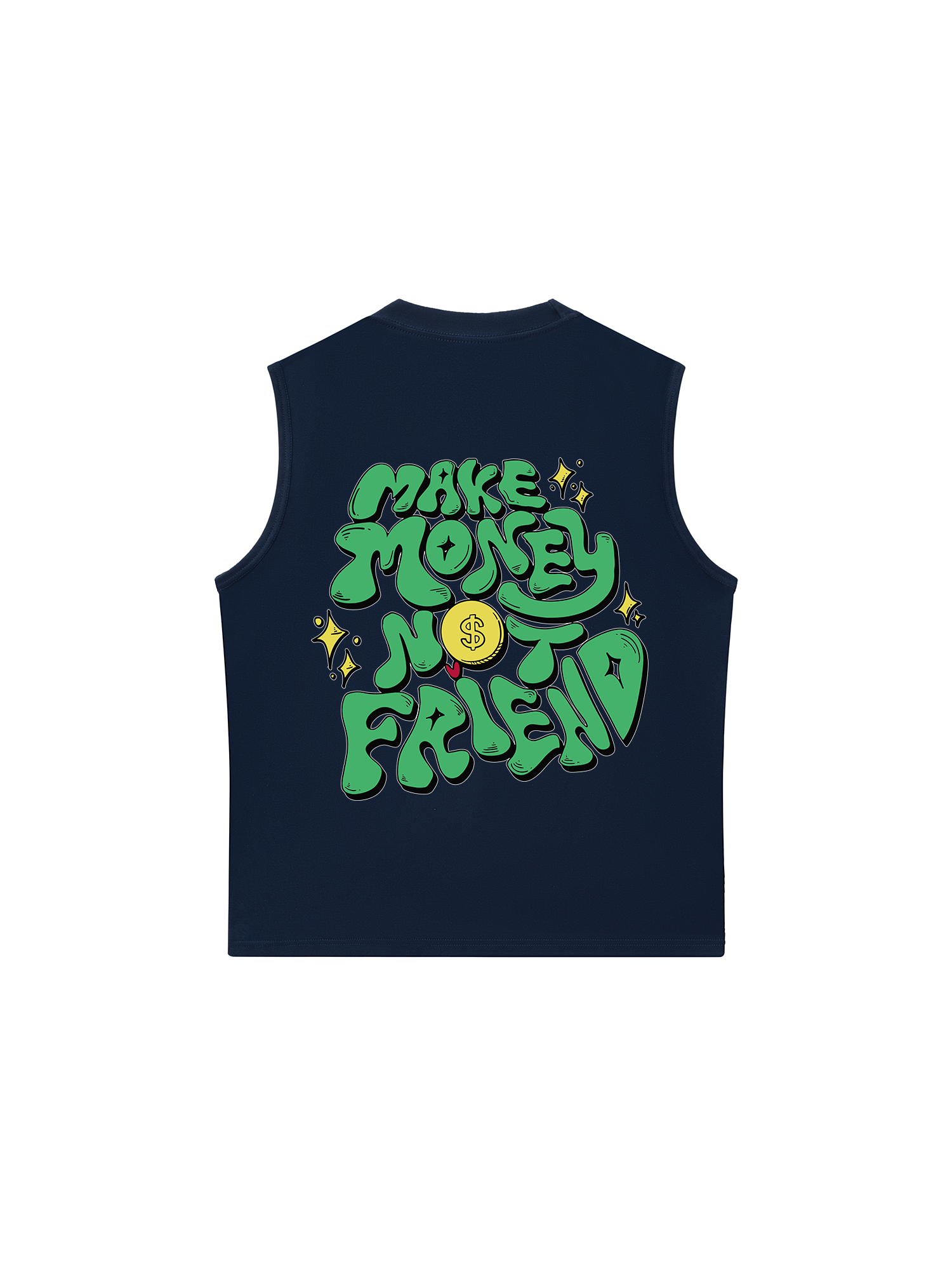 Áo Ba Lỗ Relaxed Fit Make Money Not Friend Greeny