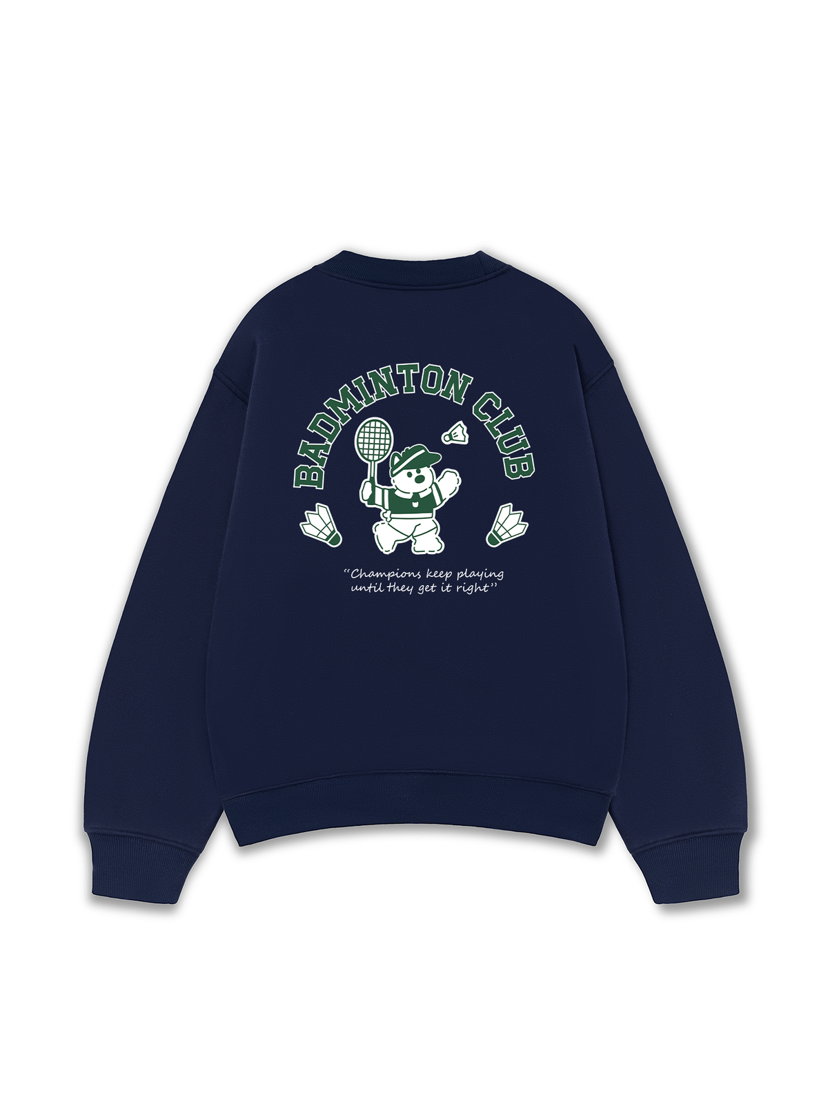 Áo Sweater Nỉ Hai Da Badminton Club Green