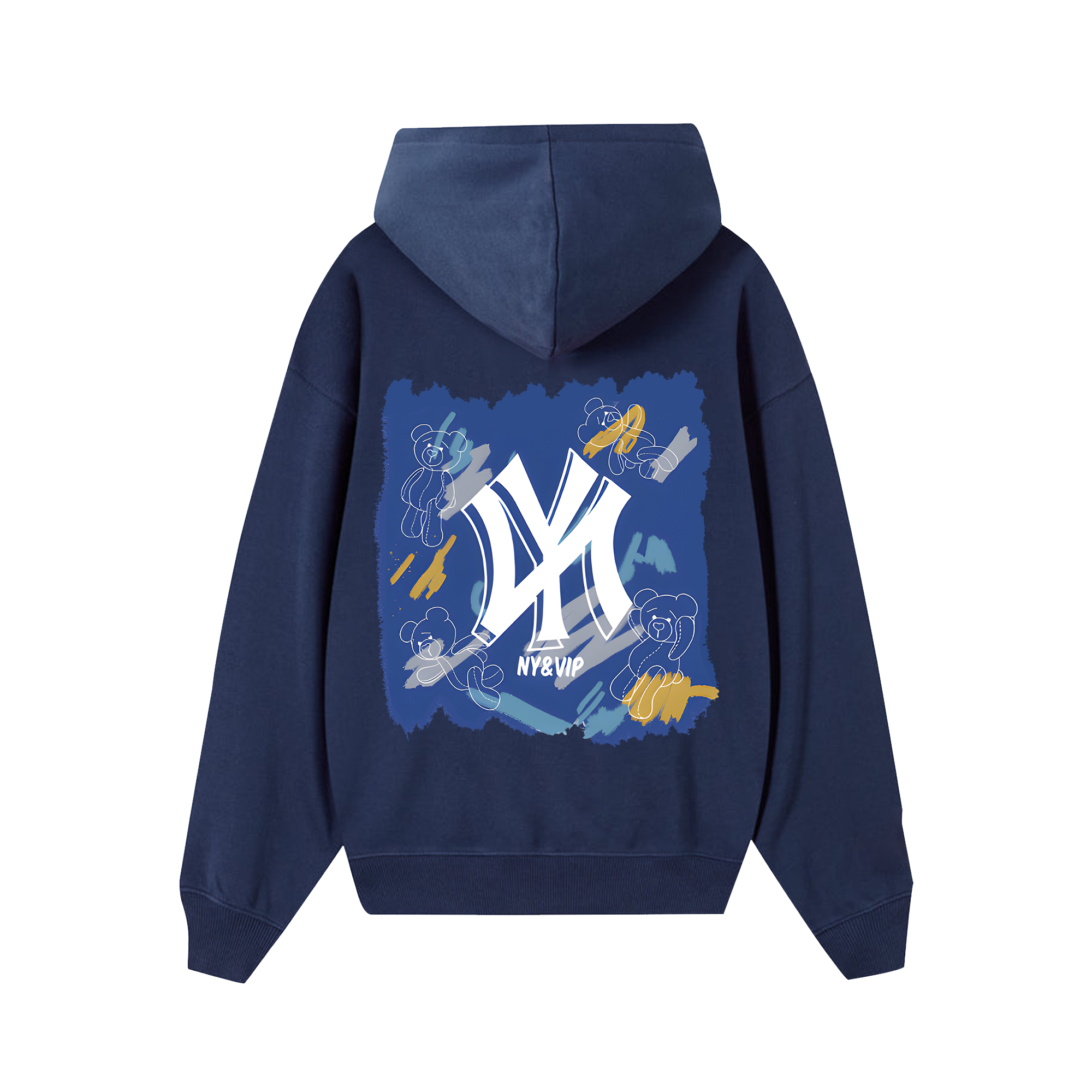 MLB Floral Teddy Bear Bleached Color Hoodie