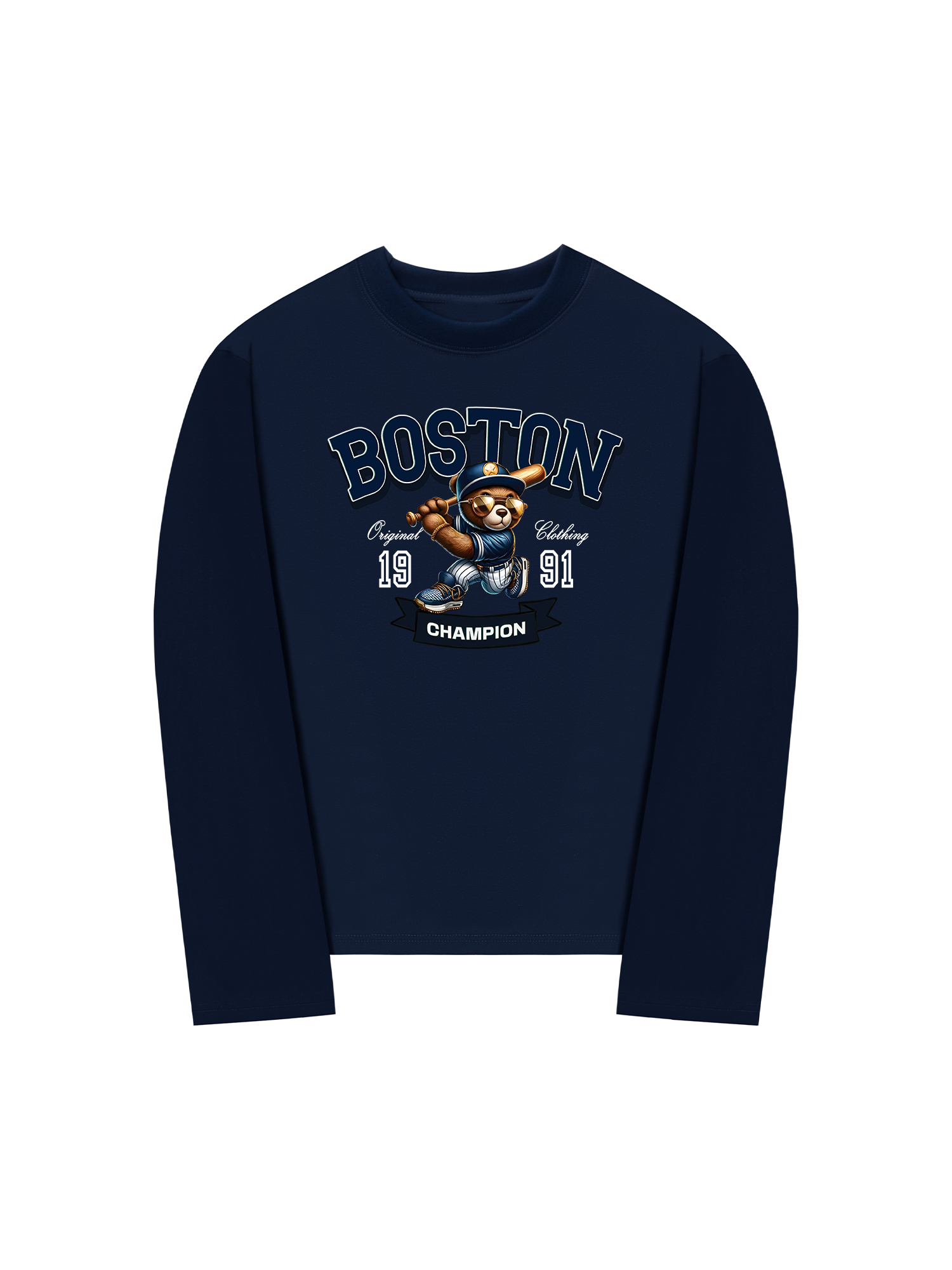Áo Thun Dài Tay Baseball Boston Teddy