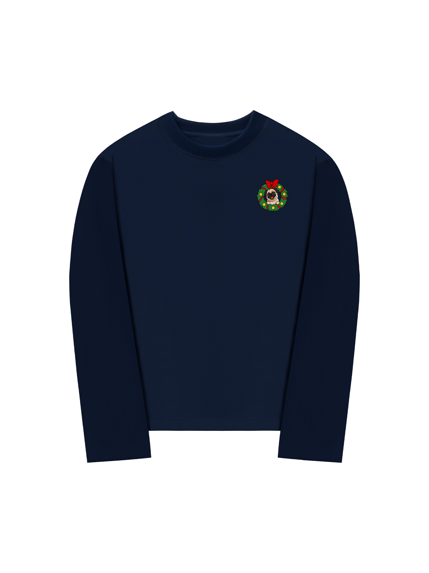 Áo Thun Dài Tay Pug In A Wreath