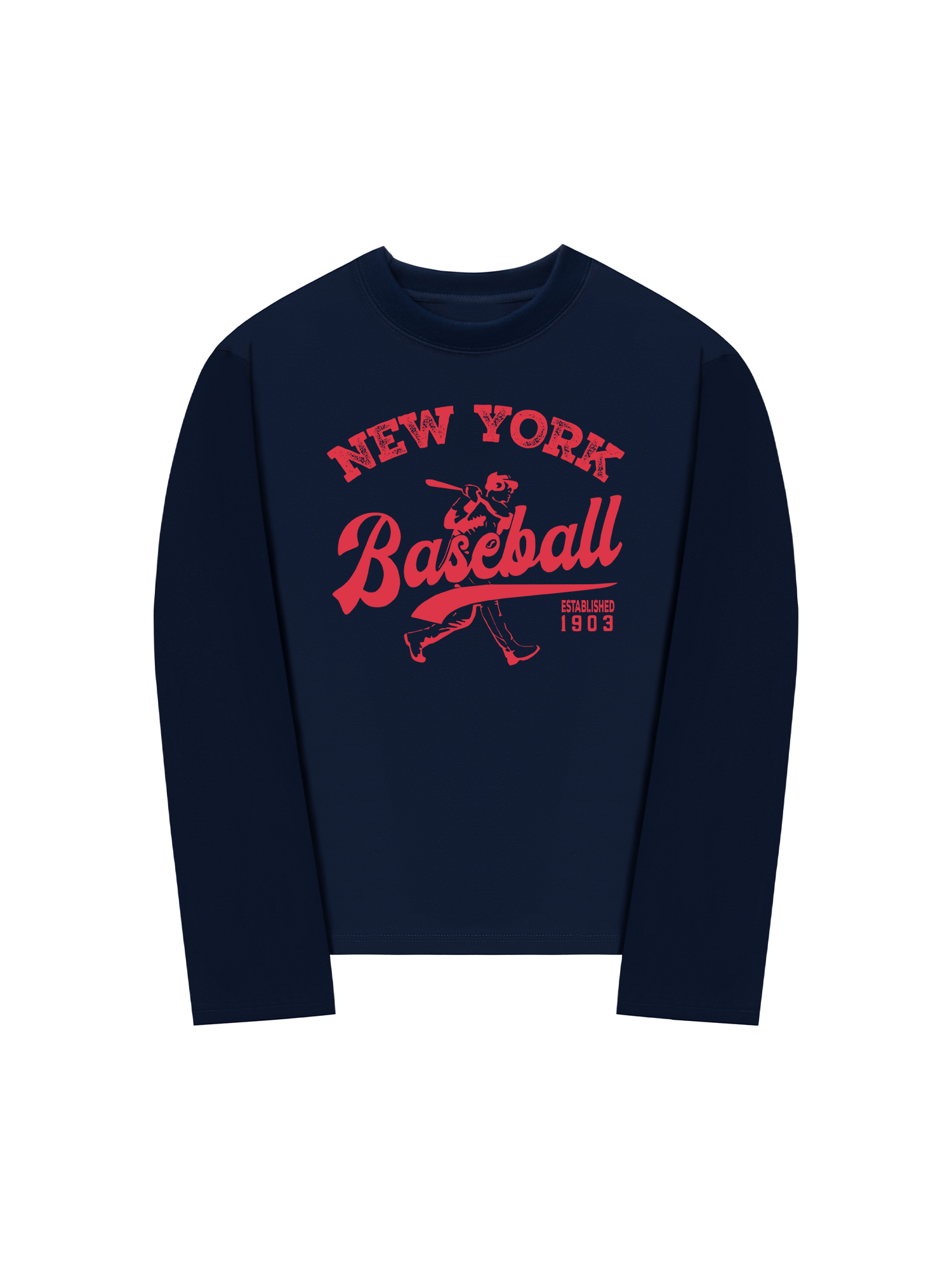 Áo Thun Dài Tay New York Baseball Pink