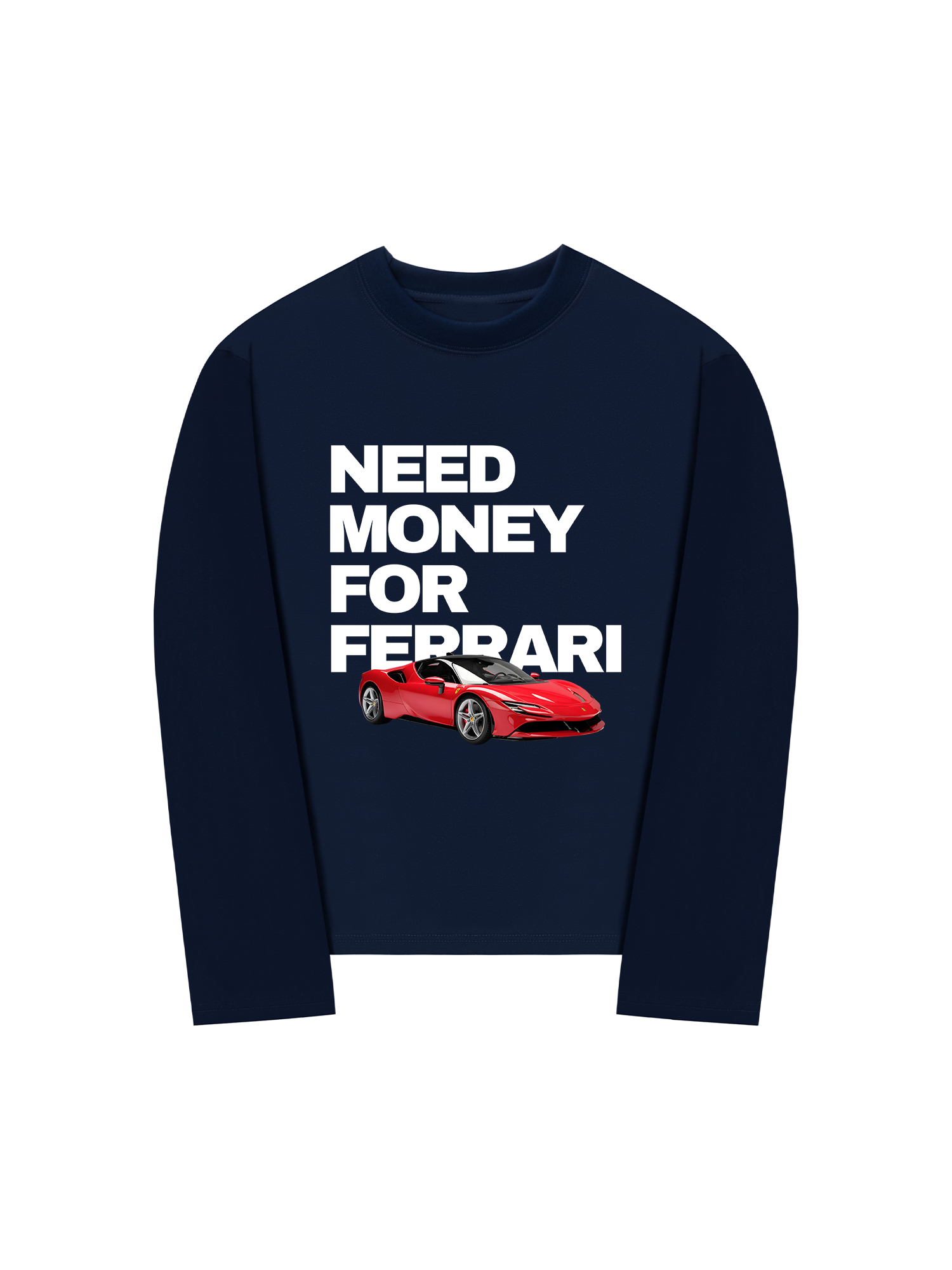 Áo Thun Dài Tay Ferrari Need Money For Classic