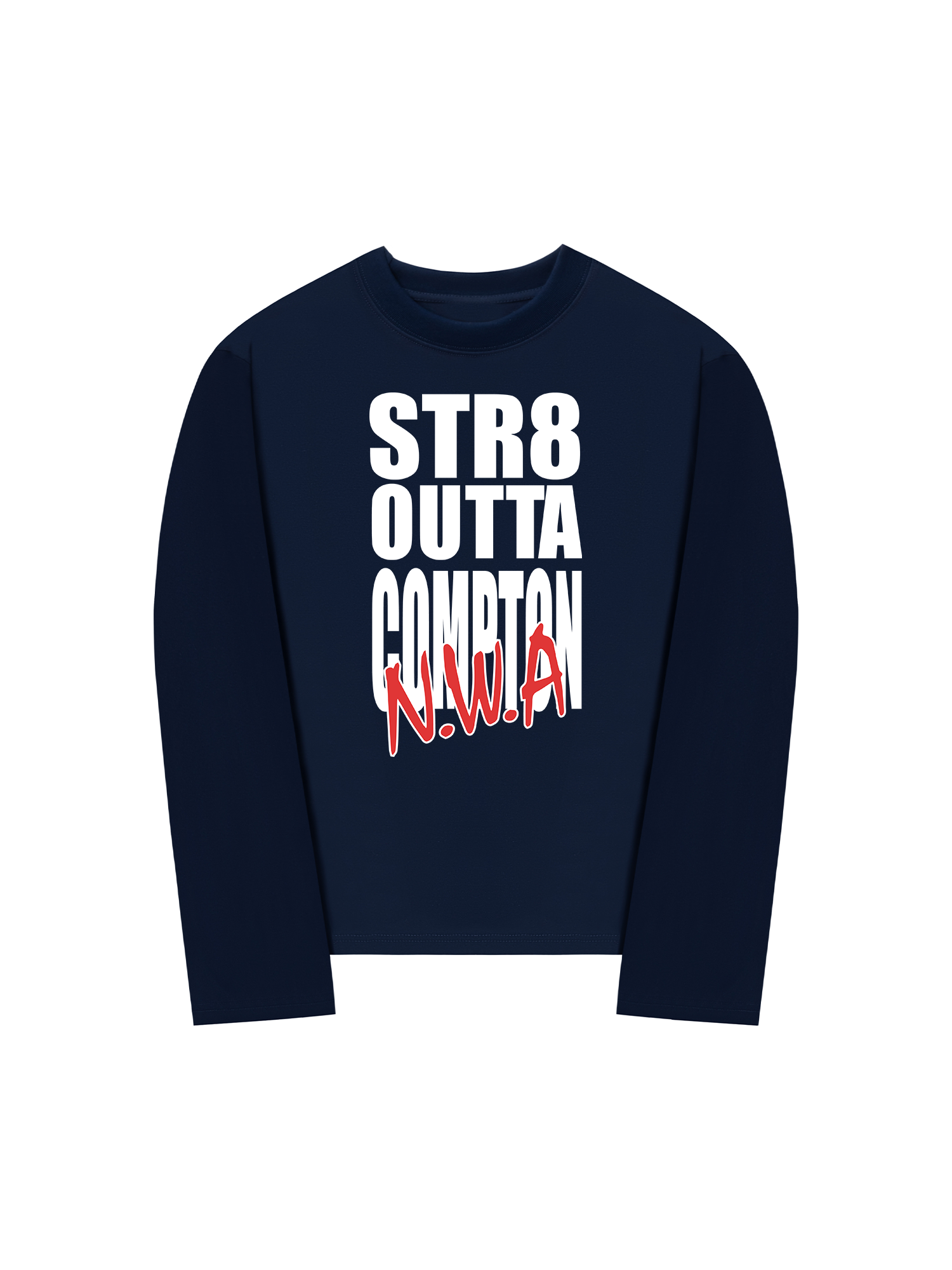 Áo Thun Dài Tay Rapper NWA Straight Outta Compton Typo