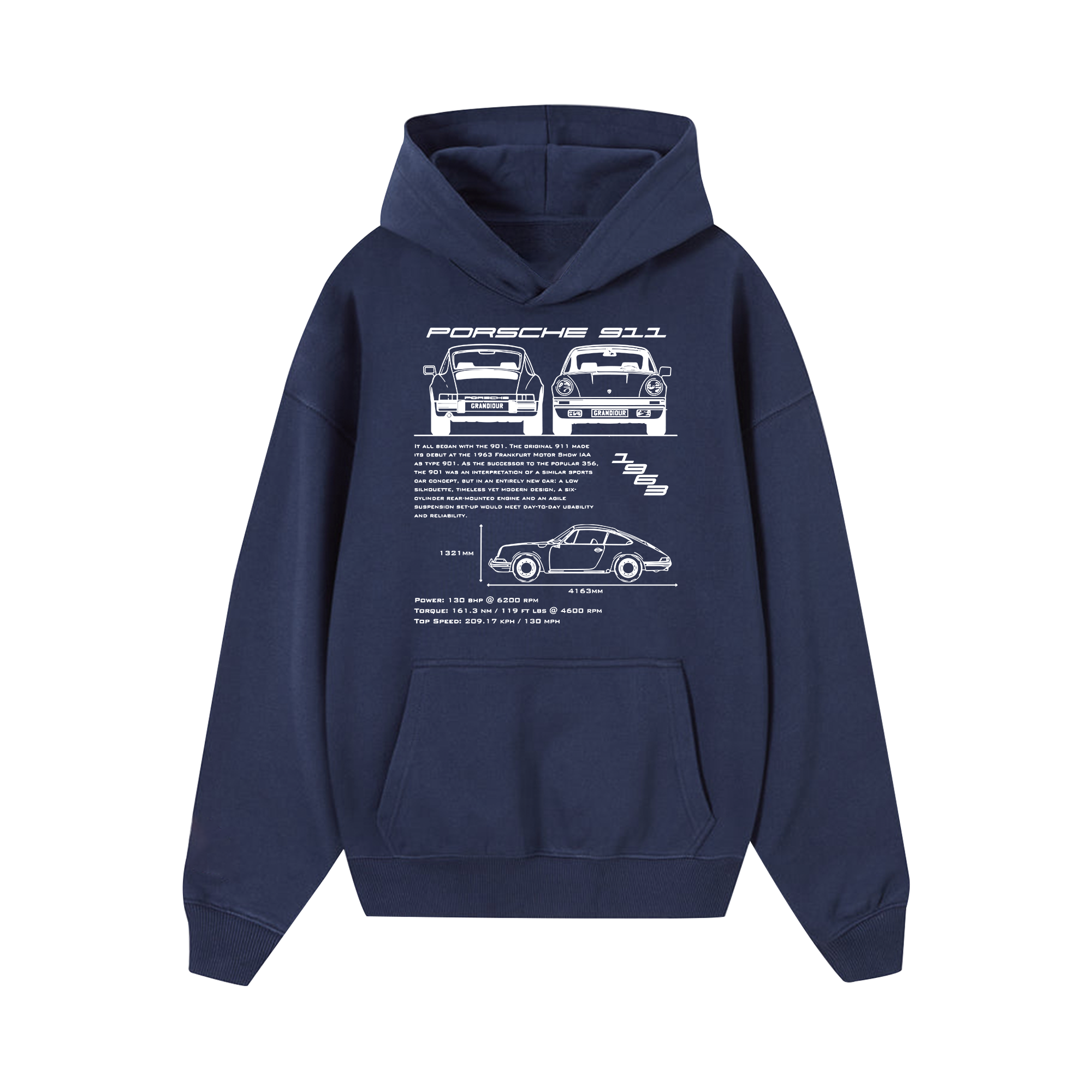 Porsche 911 Blueprint Hoodie