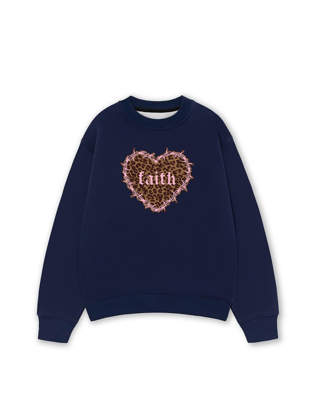 Áo Sweater Nỉ Hai Da Urban Leopard Faith Heart