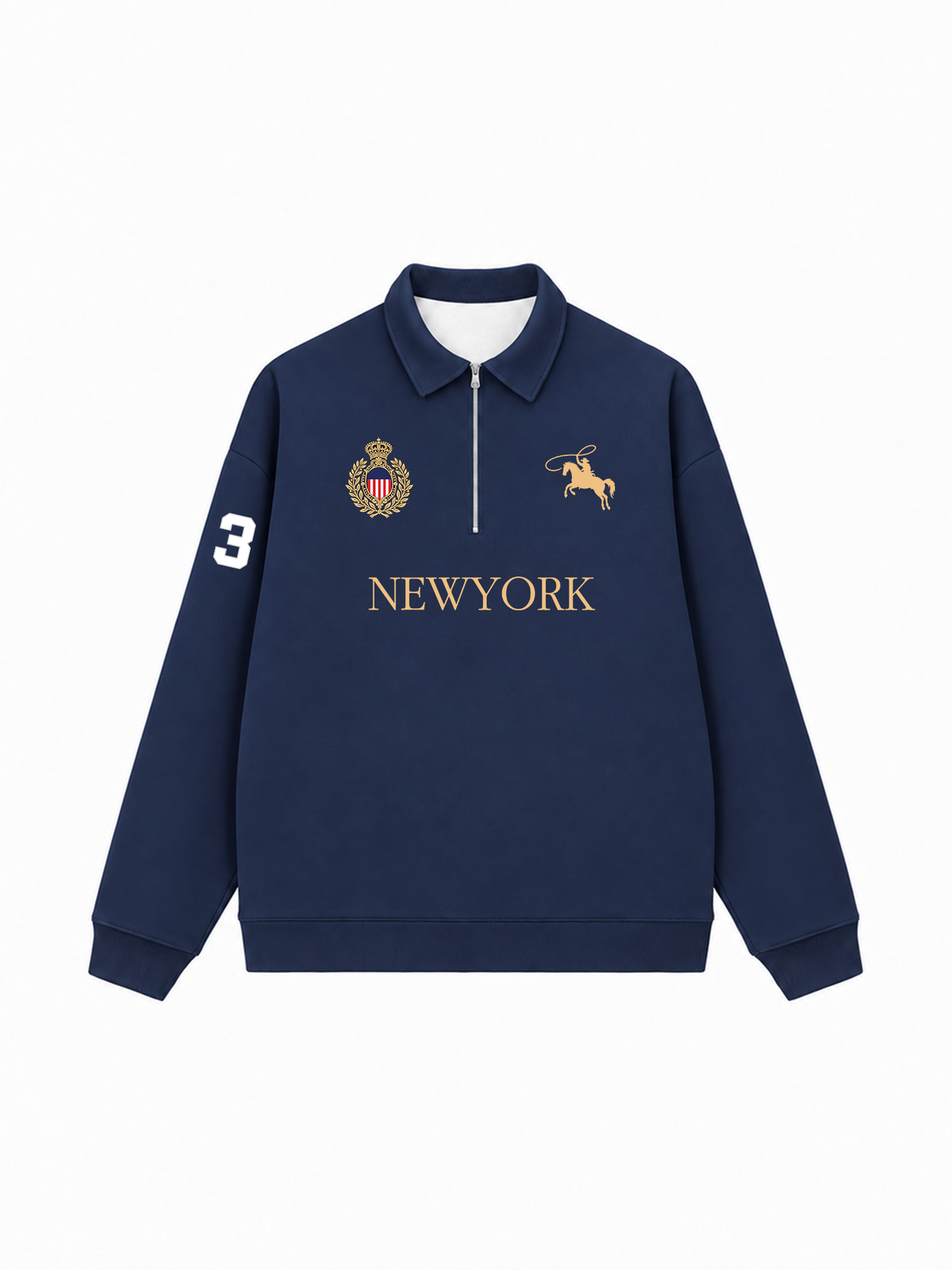 Áo Sweater Polo Nỉ Hai Da  Vintage NewYork